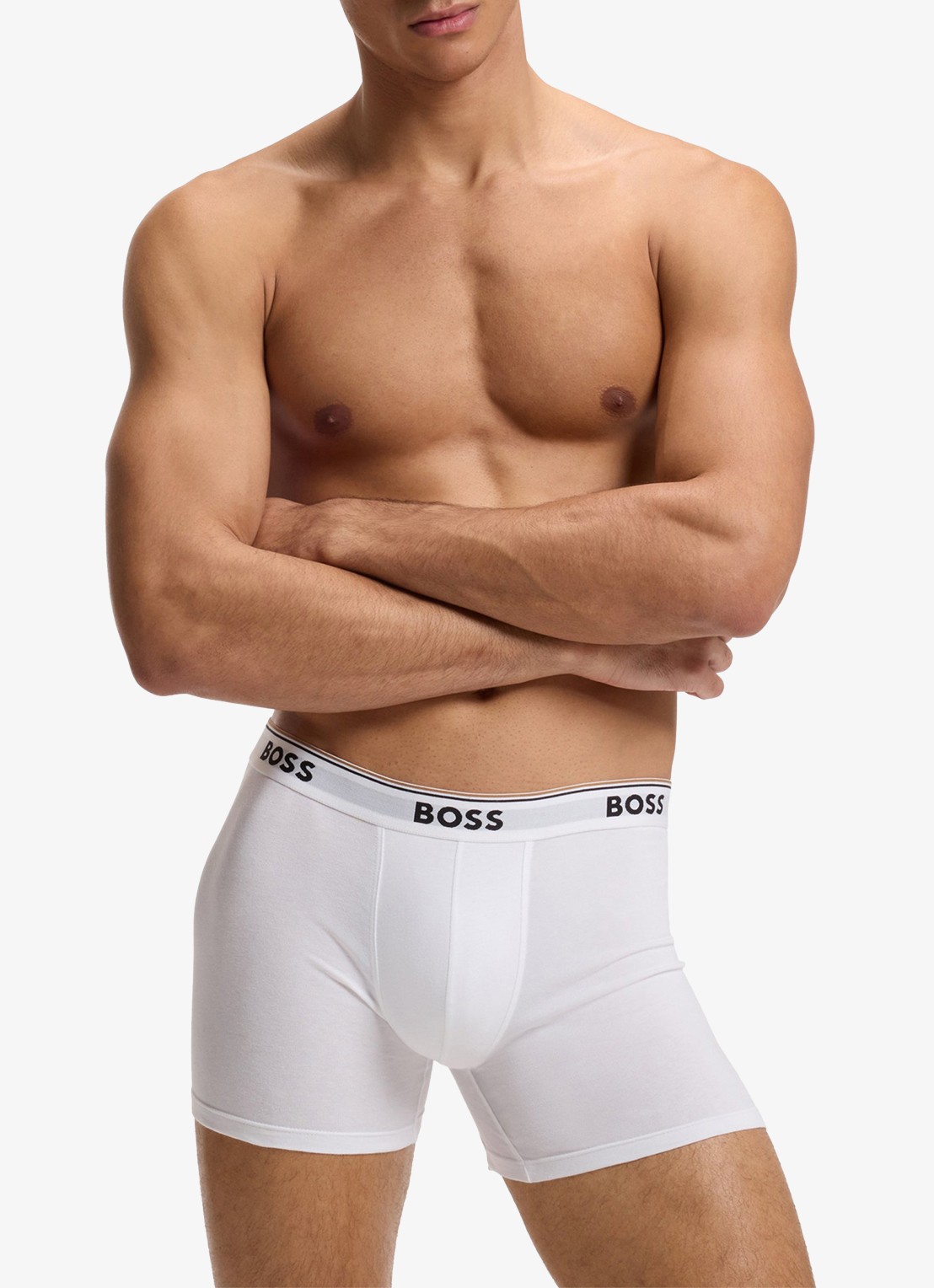 BOSS Boxershorts met logoband in 3-pack - detail gebroken wit