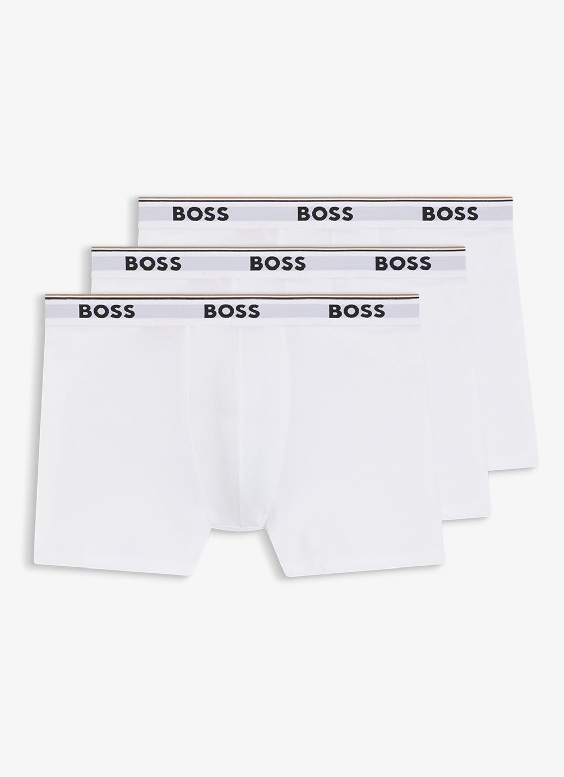 BOSS Boxershorts met logoband in 3-pack - voorkant 5 gebroken wit
