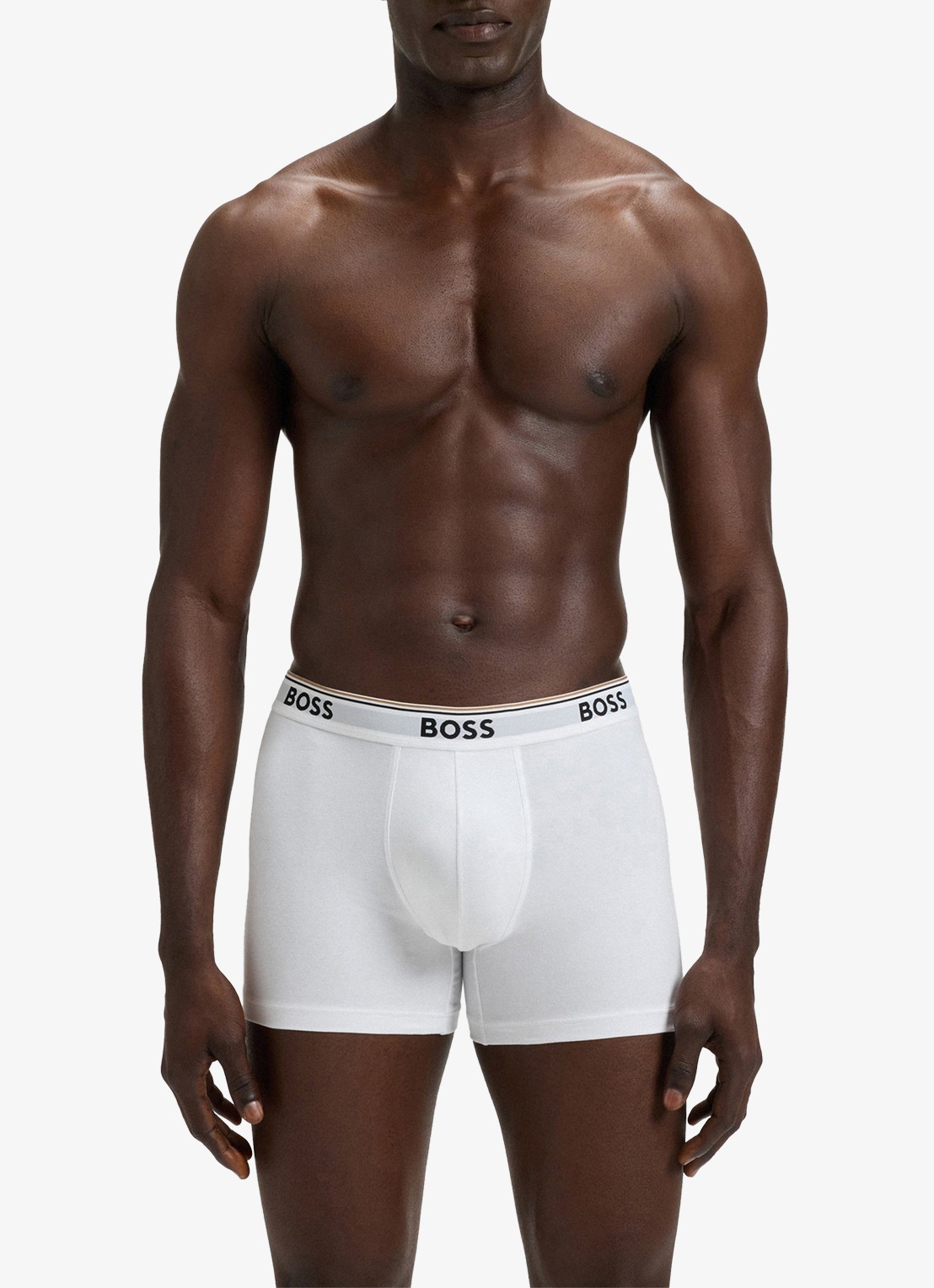 BOSS Boxershorts met logoband in 3-pack - voorkant 6 gebroken wit