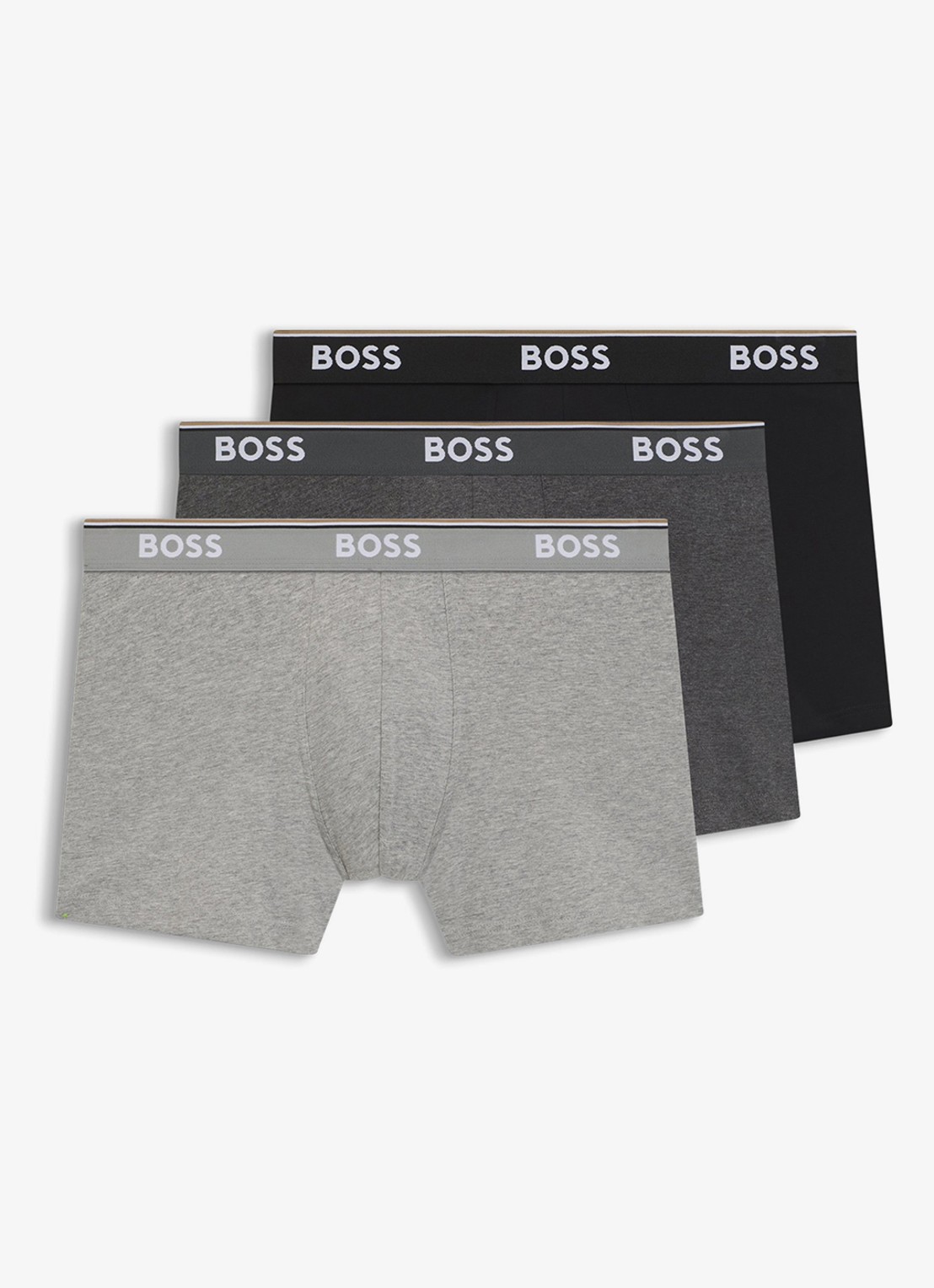BOSS Boxershorts met logoband in 3-pack - voorkant grijs