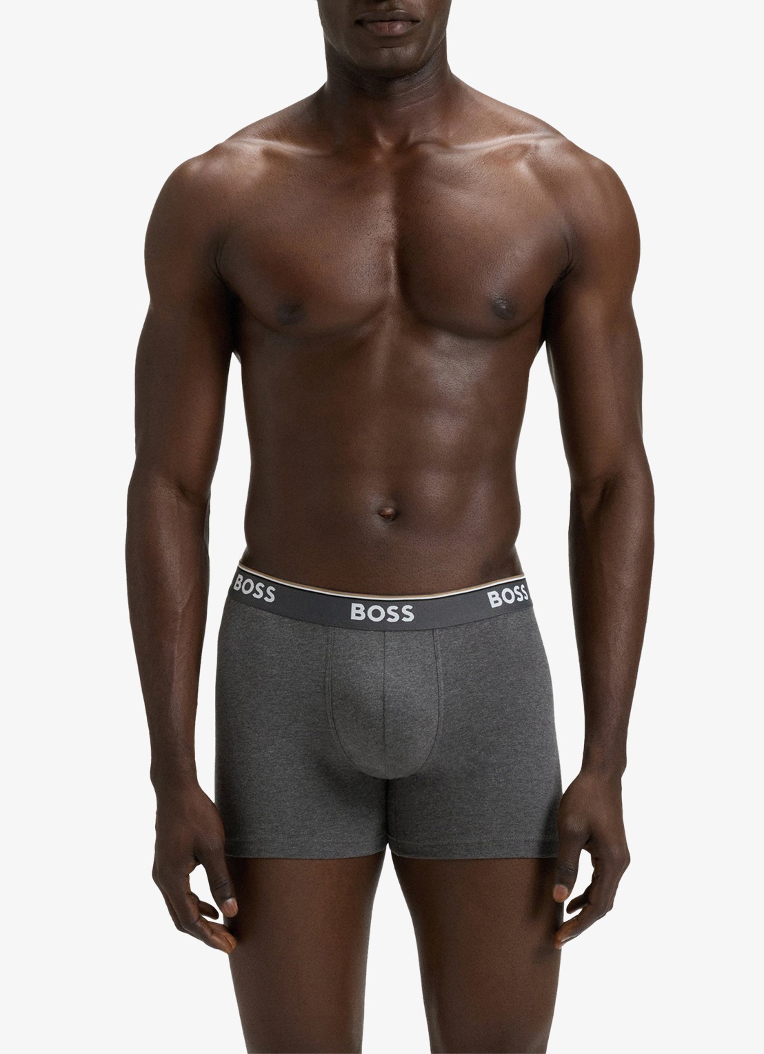 BOSS Boxershorts met logoband in 3-pack - voorkant 3 grijs