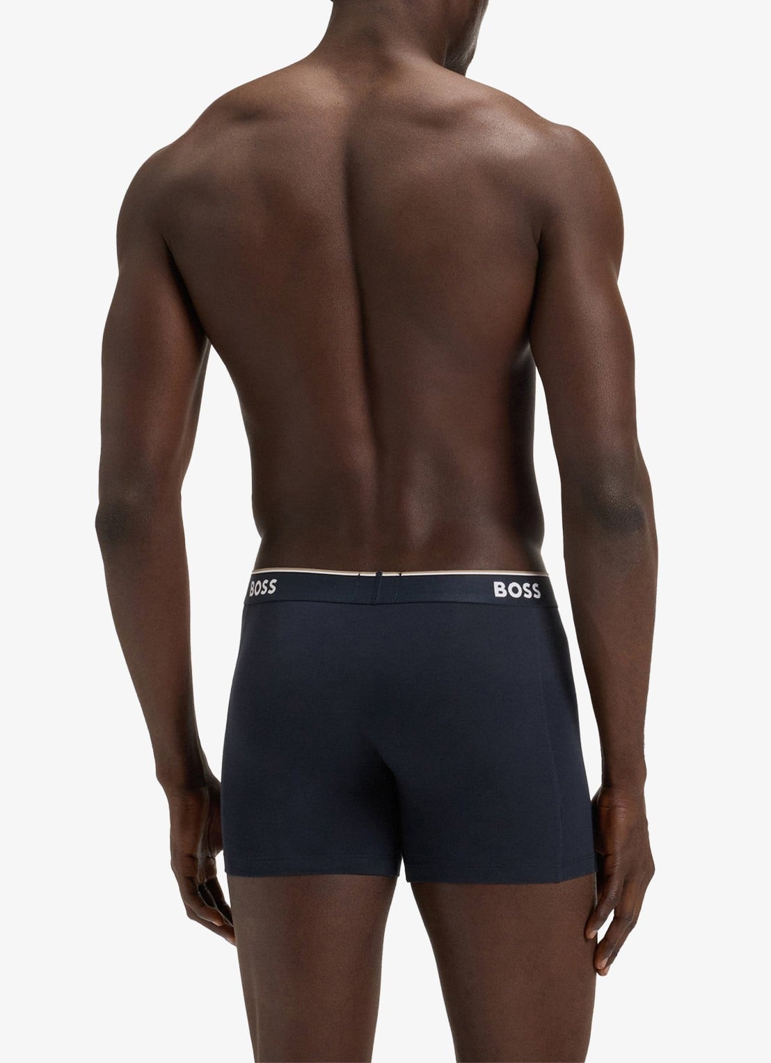 BOSS Boxershorts met logoband in 3-pack - achterkant blauwgrijs
