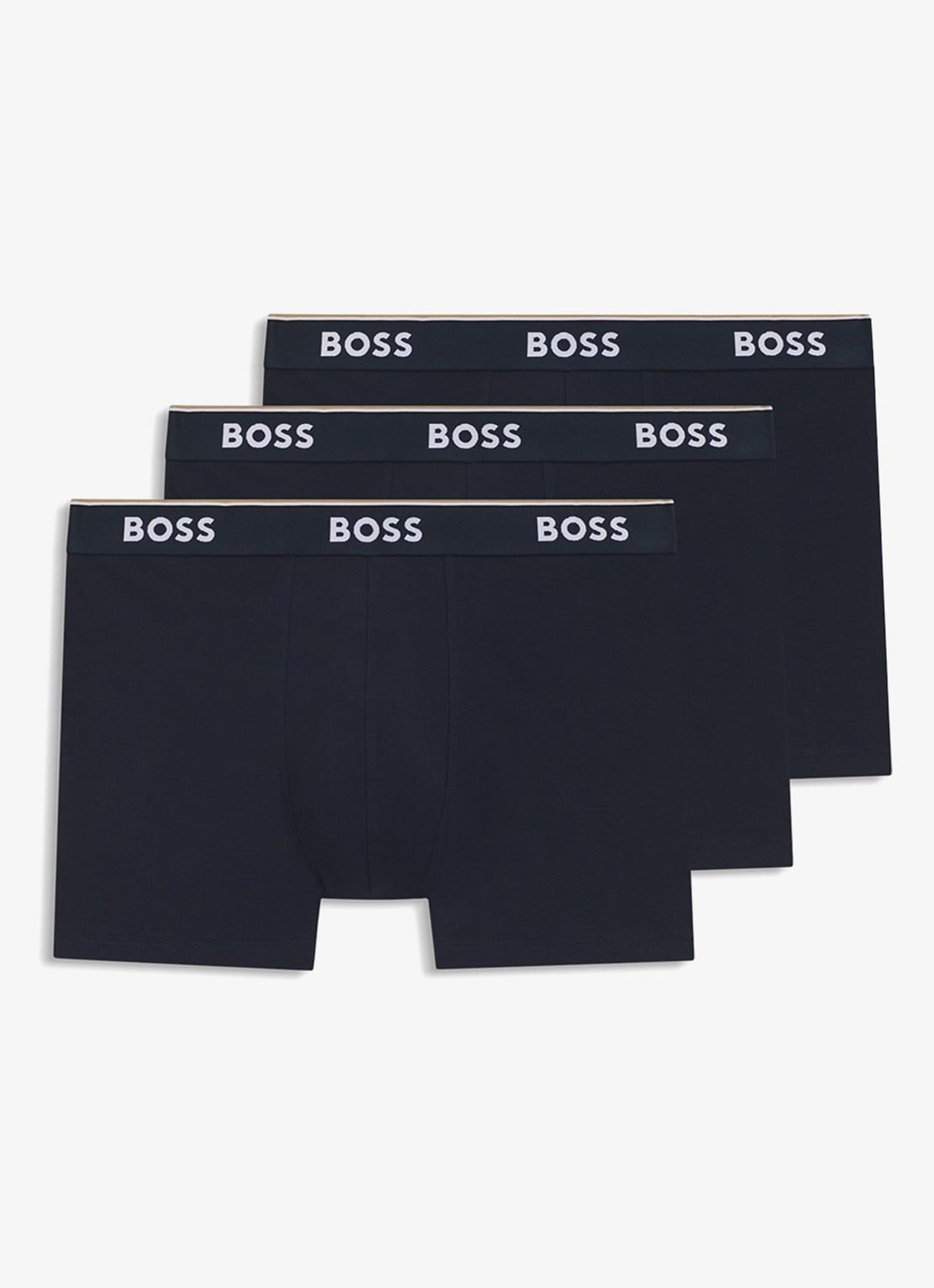 BOSS Boxershorts met logoband in 3-pack - voorkant 2 blauwgrijs