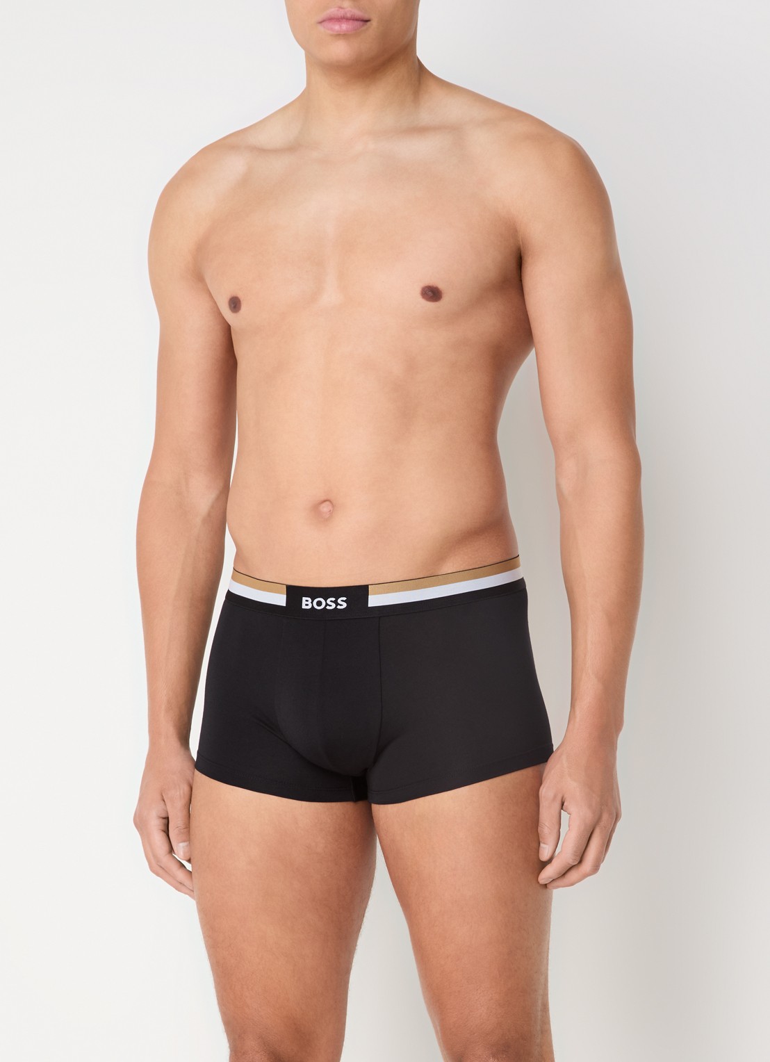 BOSS Boxershorts met logoband in 3-pack - voorkant 2 zwart