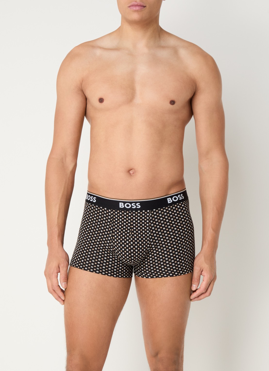 BOSS Boxershorts met logoband in 3-pack - voorkant 3 zwart