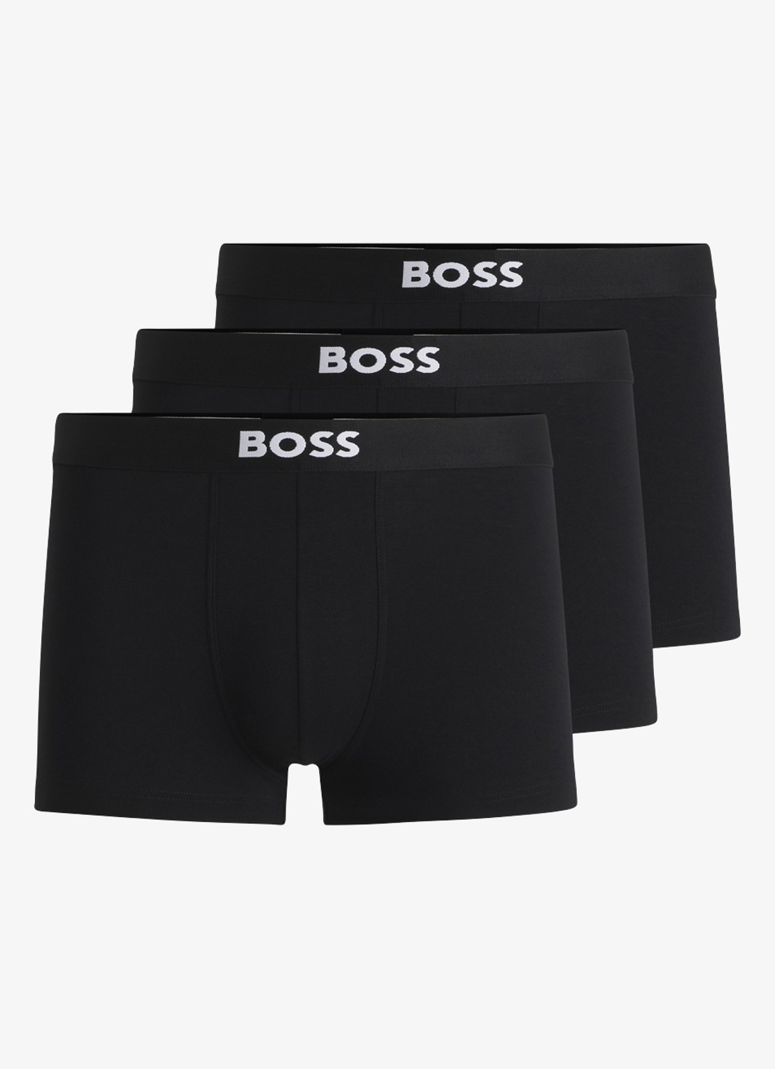 BOSS Boxershorts met logoband in 3-pack - voorkant zwart