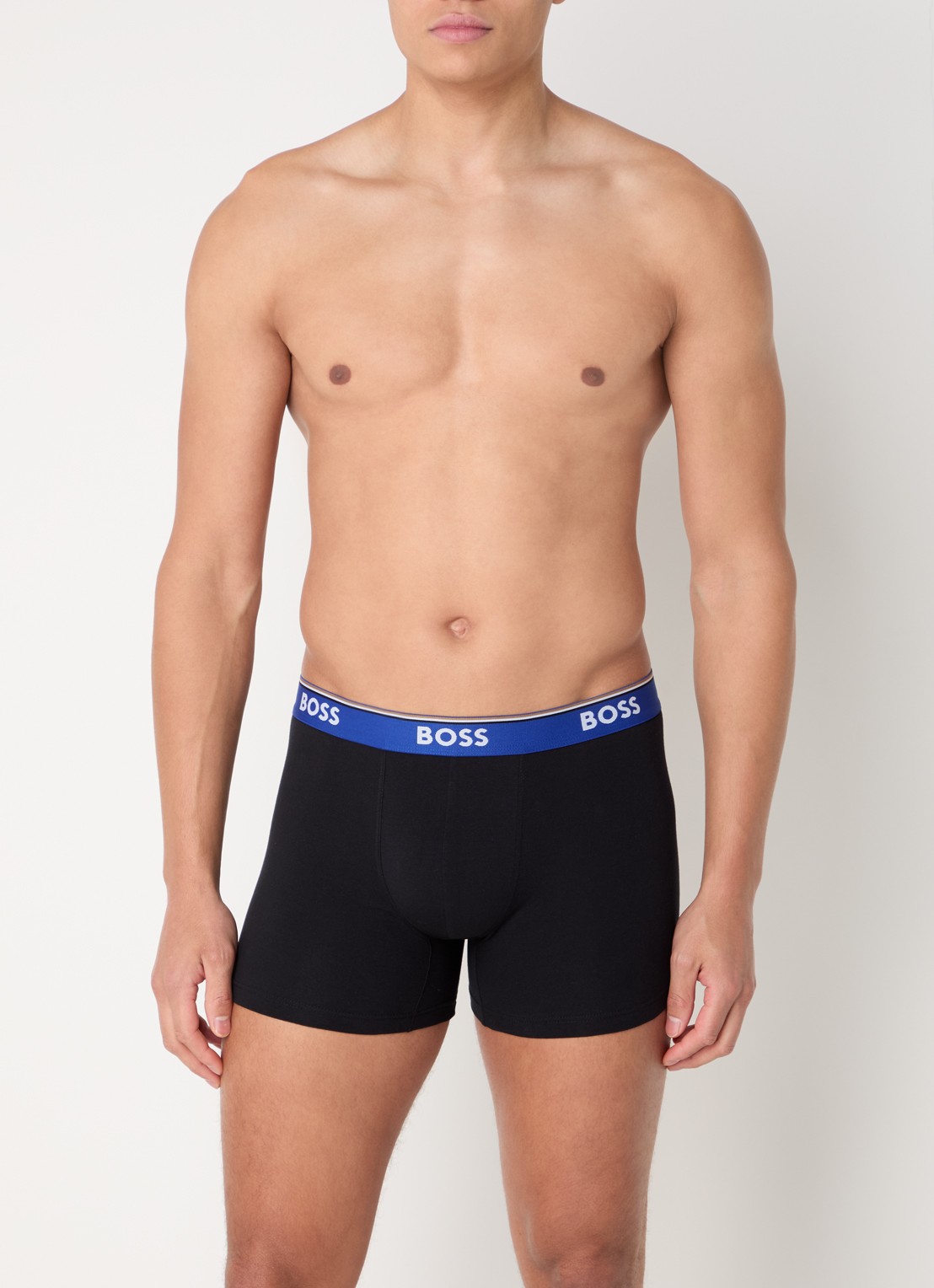 BOSS Boxershorts met logoband in 3-pack - voorkant 2 zwart