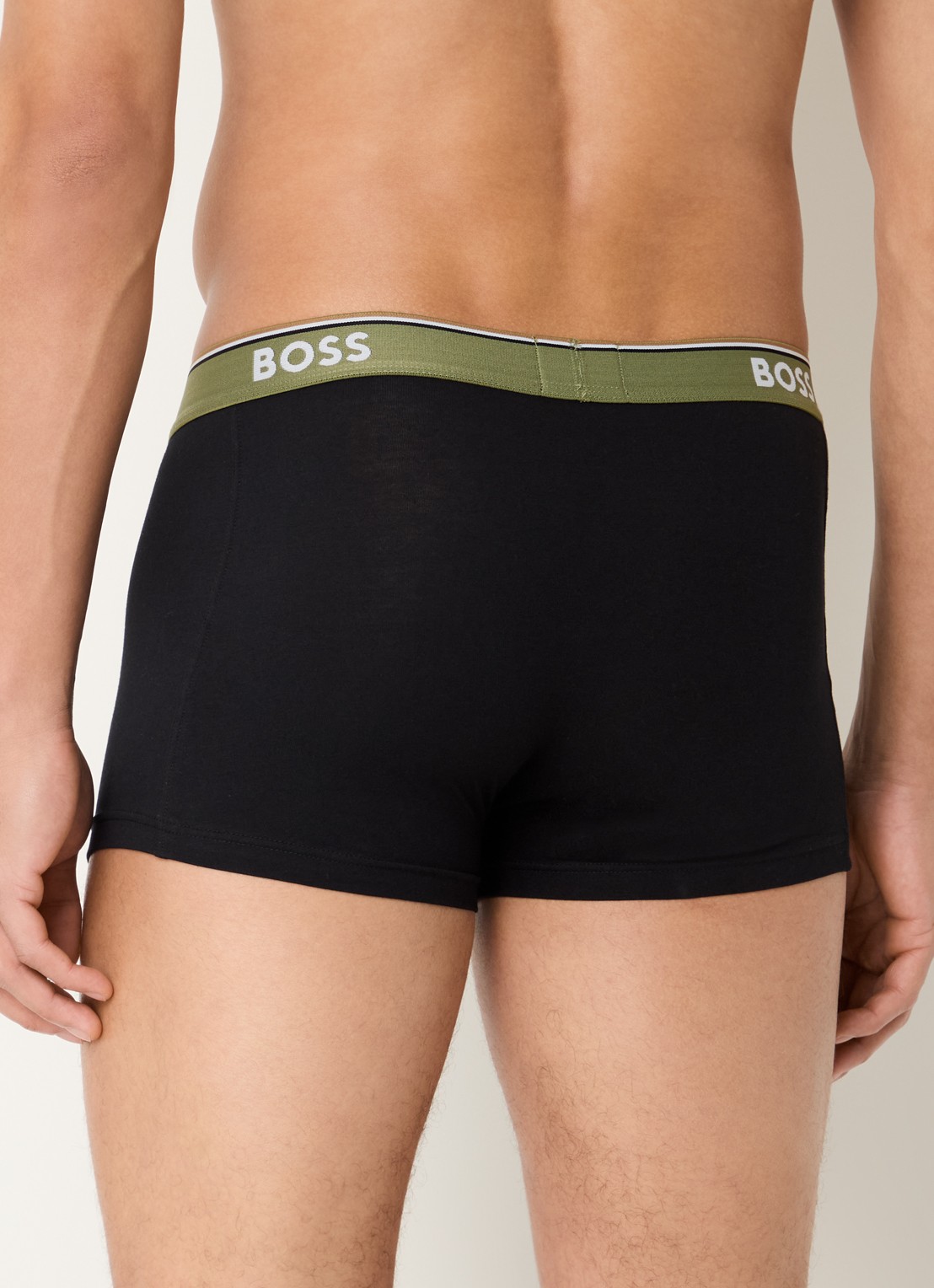 BOSS Boxershorts met logoband in 3-pack - achterkant 2 legergroen