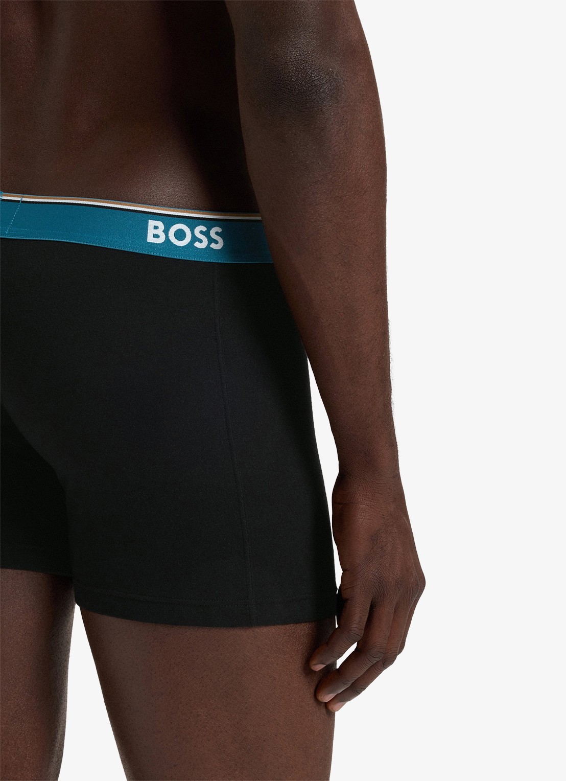BOSS Boxershorts met logoband in 3-pack - detail petrol