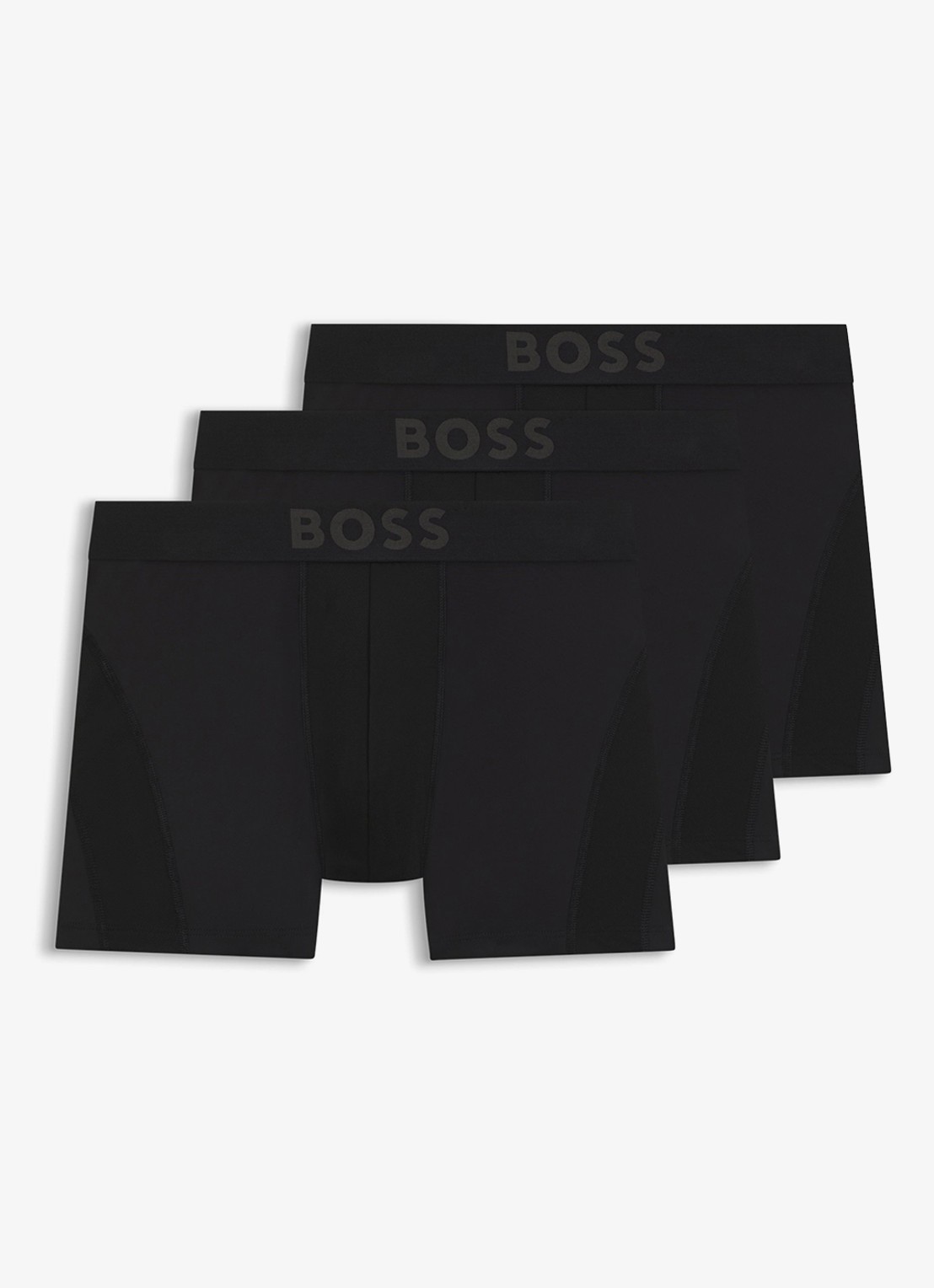 BOSS Boxershorts met logoband in 3-pack - voorkant 2 zwart