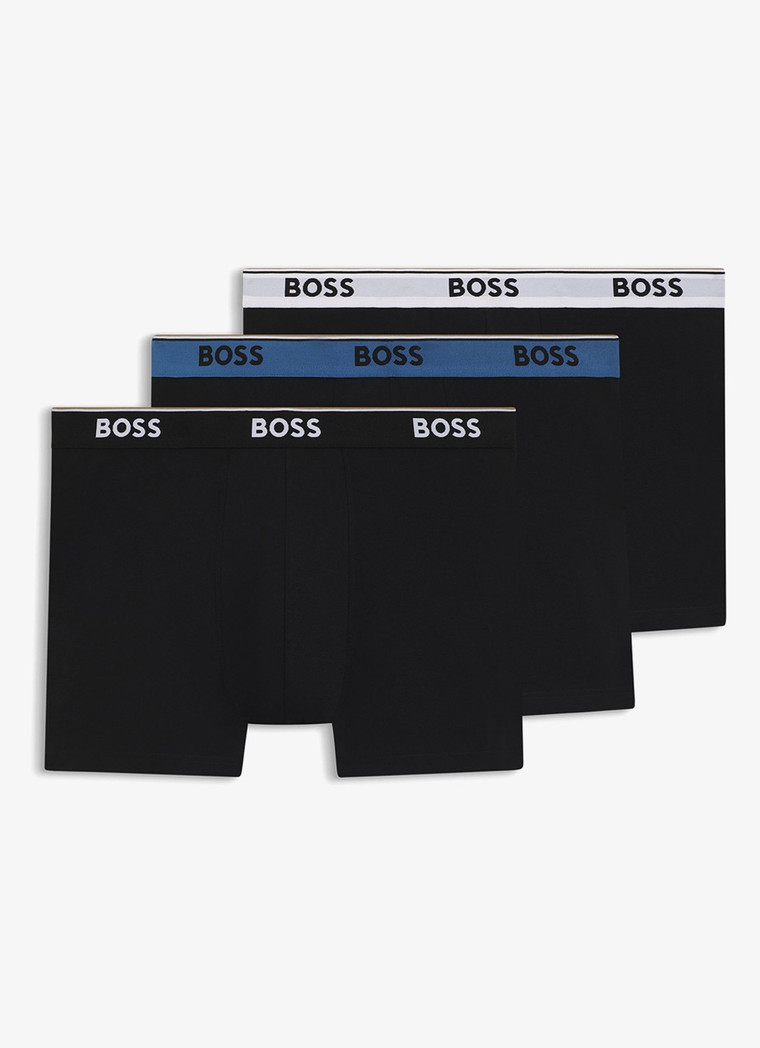 BOSS Boxershorts met logoband in 3-pack - voorkant 2 black-003 / zwart