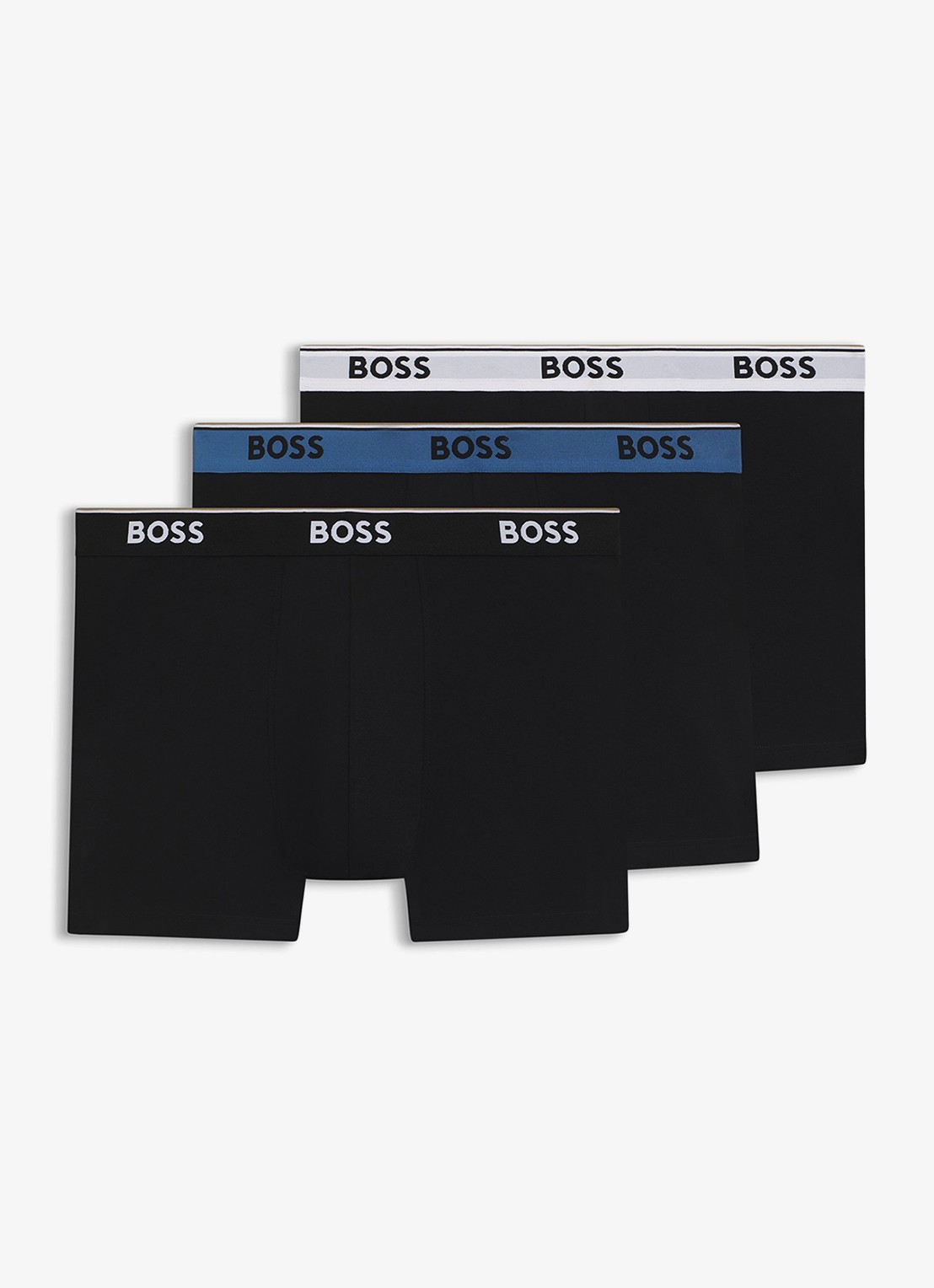 BOSS Boxershorts met logoband in 3-pack - voorkant 5 black-003 / zwart