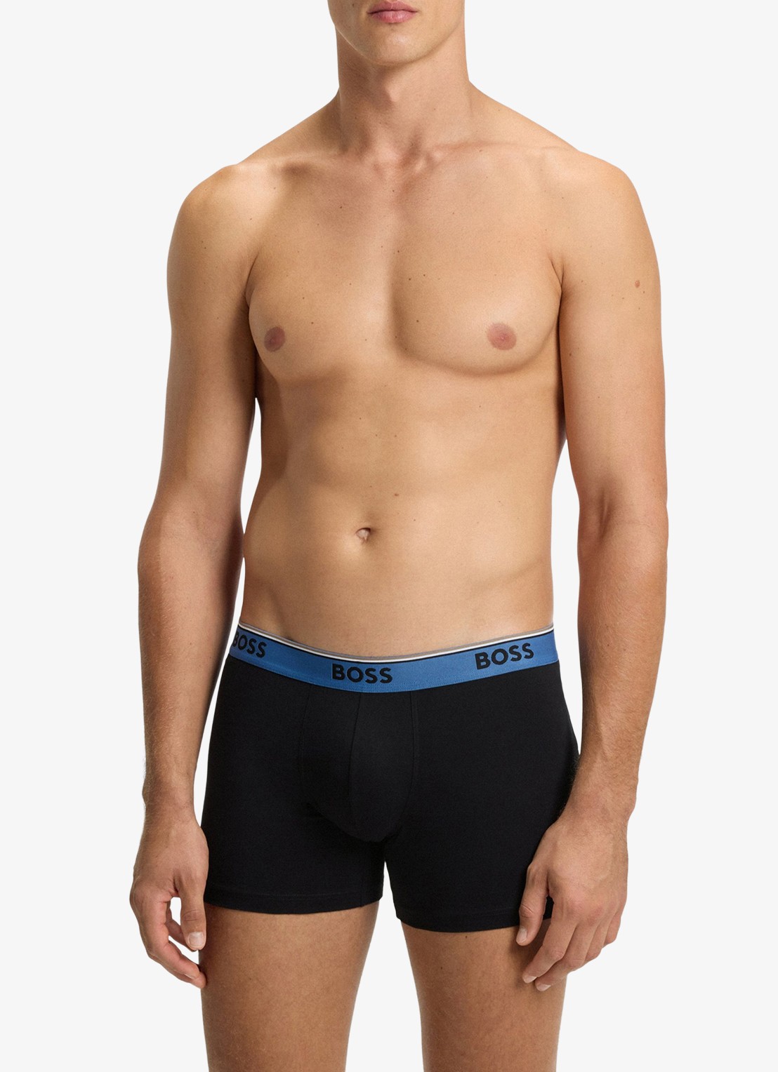 BOSS Boxershorts met logoband in 3-pack - voorkant 3 black-003 / zwart