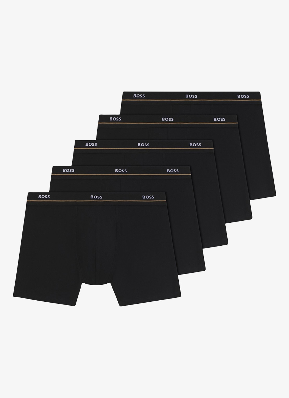 BOSS Boxershorts met logoband in 5-pack - voorkant 5 zwart
