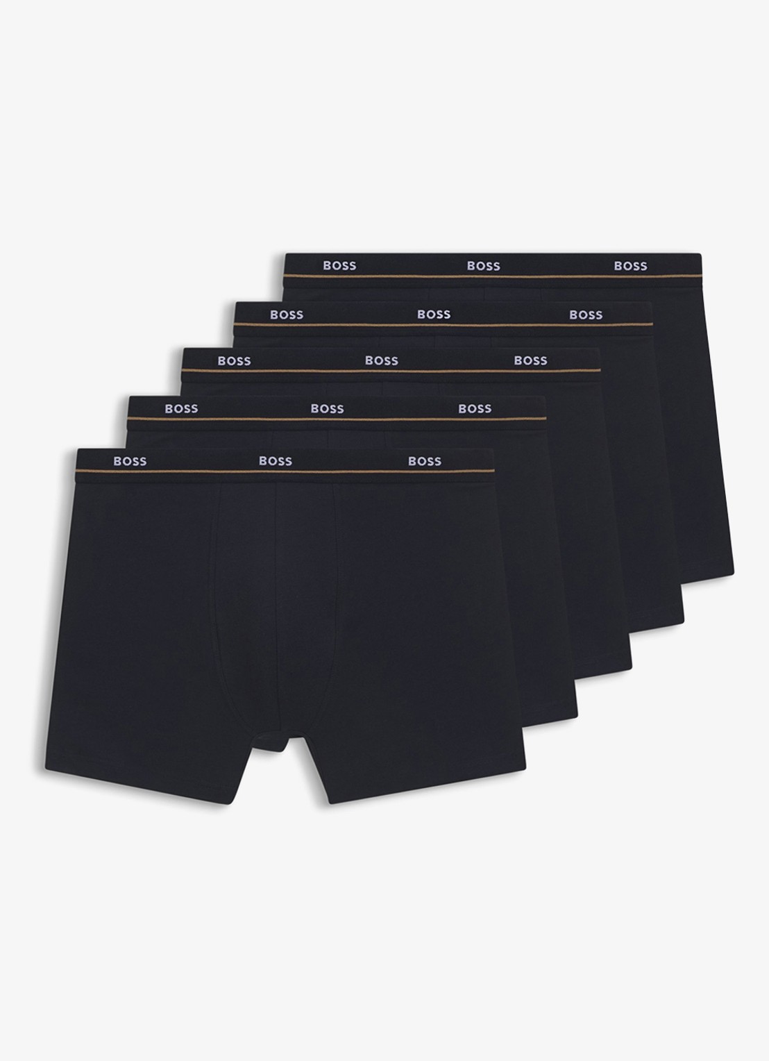 BOSS Boxershorts met logoband in 5-pack - voorkant 5 donkerblauw