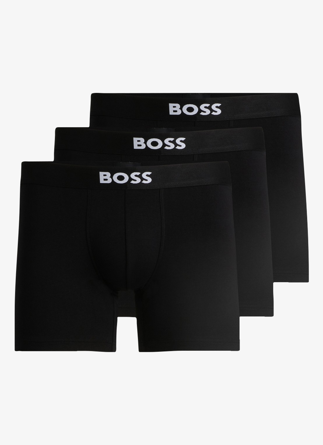 BOSS Boxershorts van  katoen in 3-pack - voorkant 4 zwart