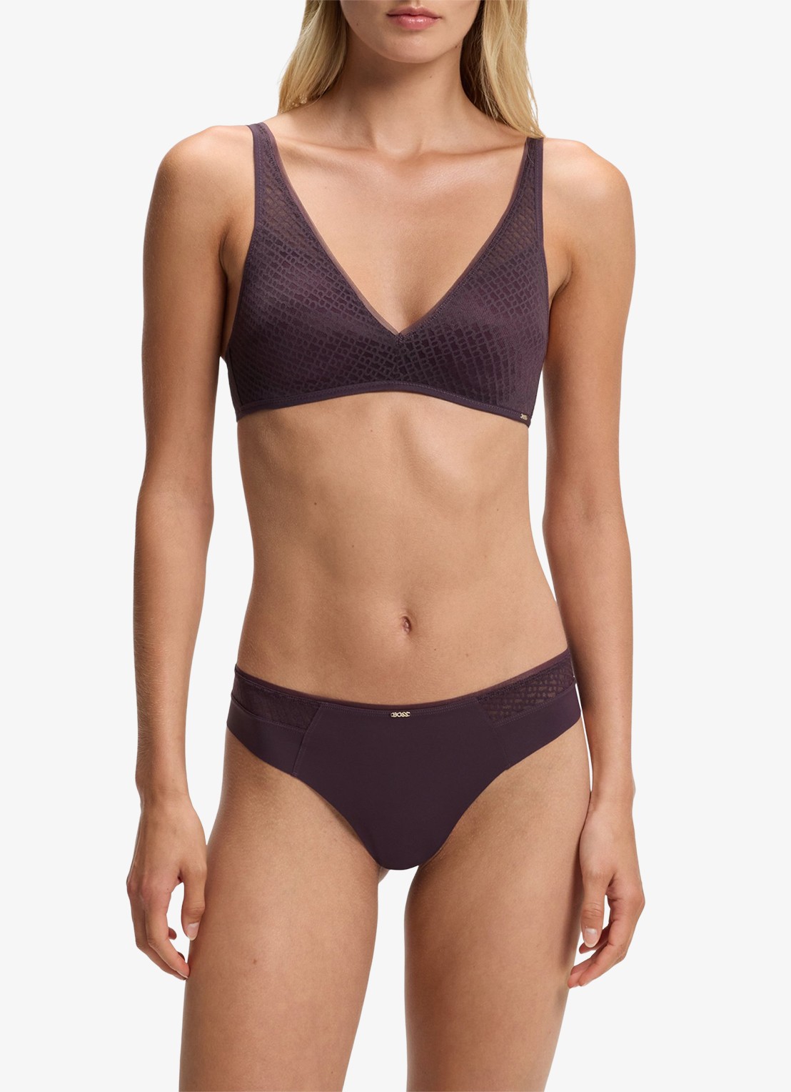 BOSS Bralette van kant - detail dark purple-505 / paars