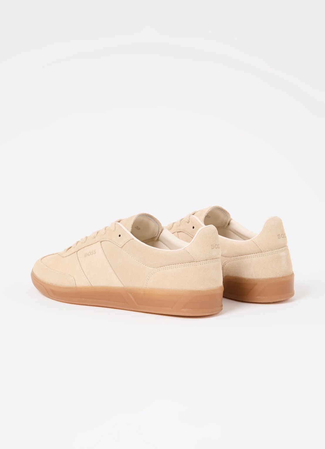 BOSS Brenta sneaker van suède - achterkant 5 beige