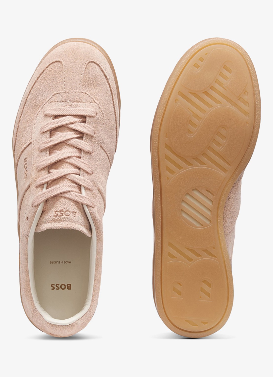 BOSS Brenta sneaker van suède - achterkant 2 lichtroze