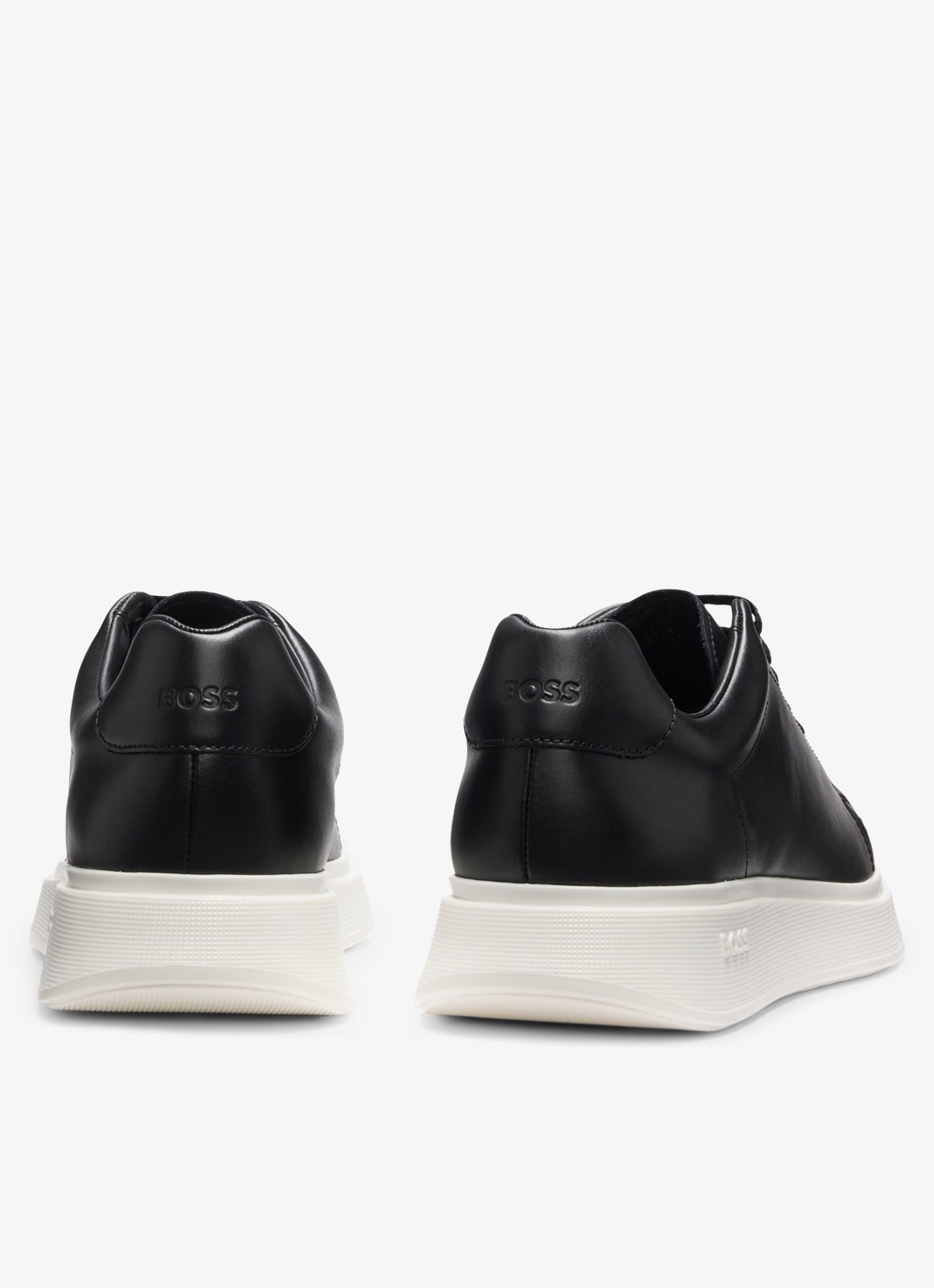 BOSS Bulton Runn sneaker van leer  - achterkant 5 zwart