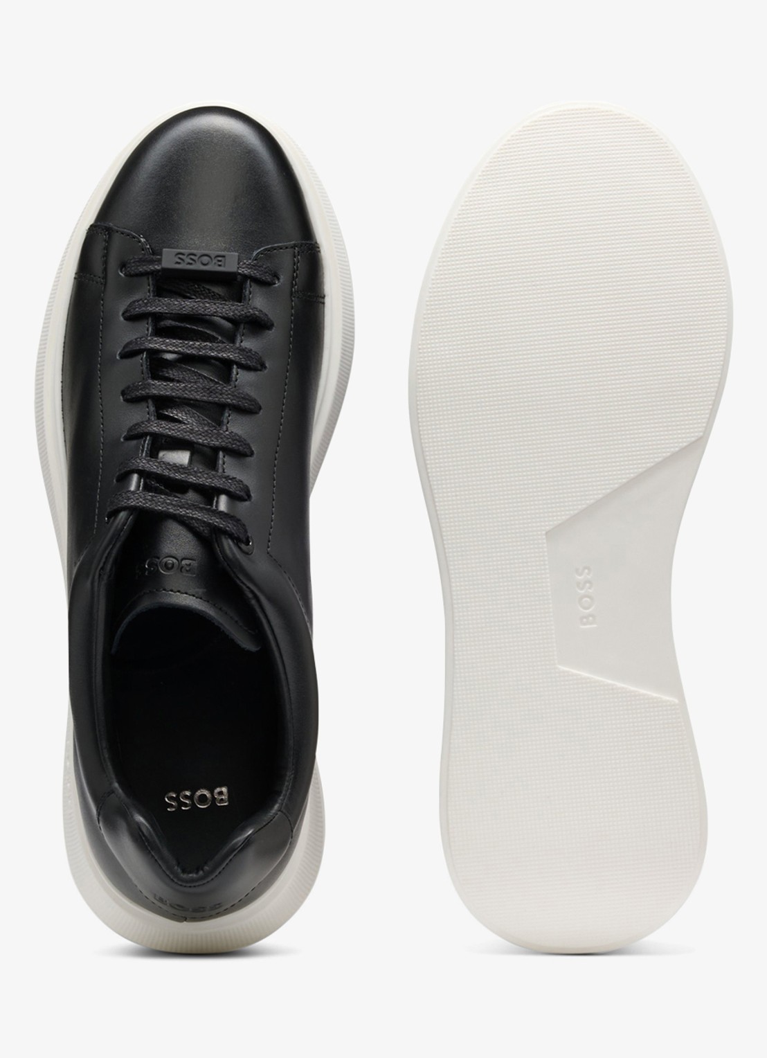 BOSS Bulton Runn sneaker van leer  - detail 2 zwart