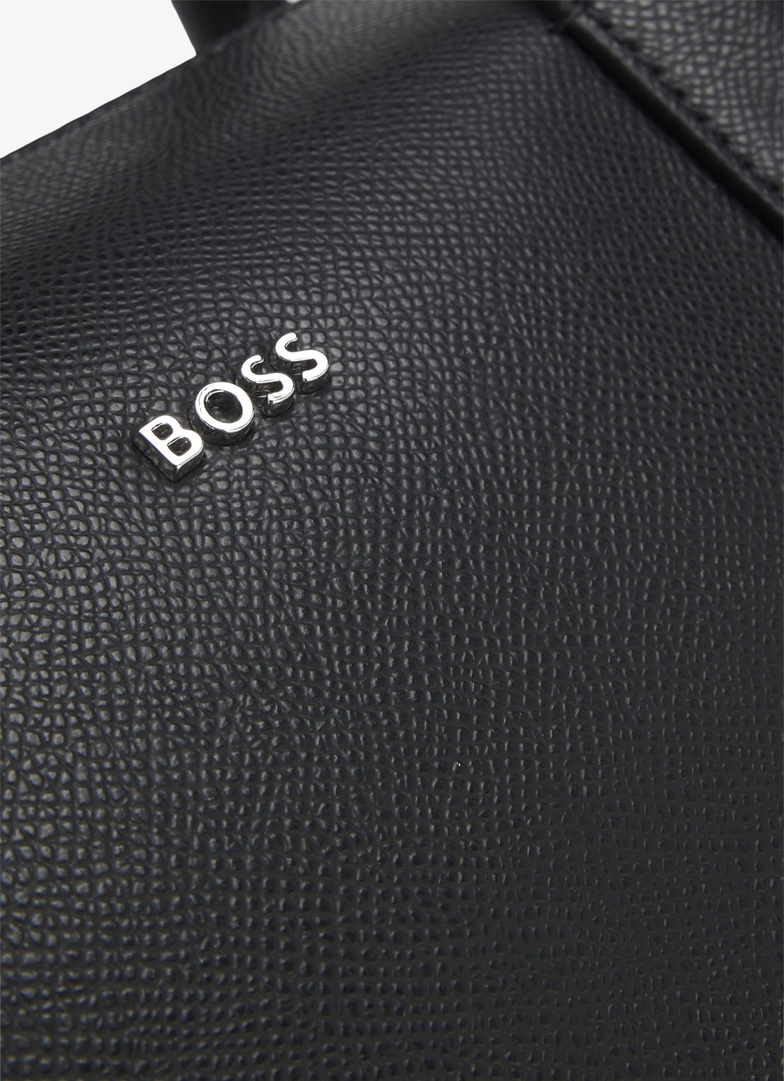 BOSS Businesstas van leer met afneembare schouderriem en logo - detail 5 zwart