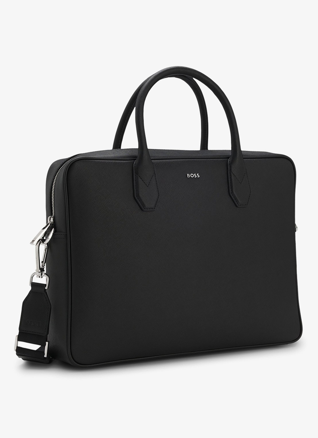 BOSS Businesstas van leer - detail 2 zwart