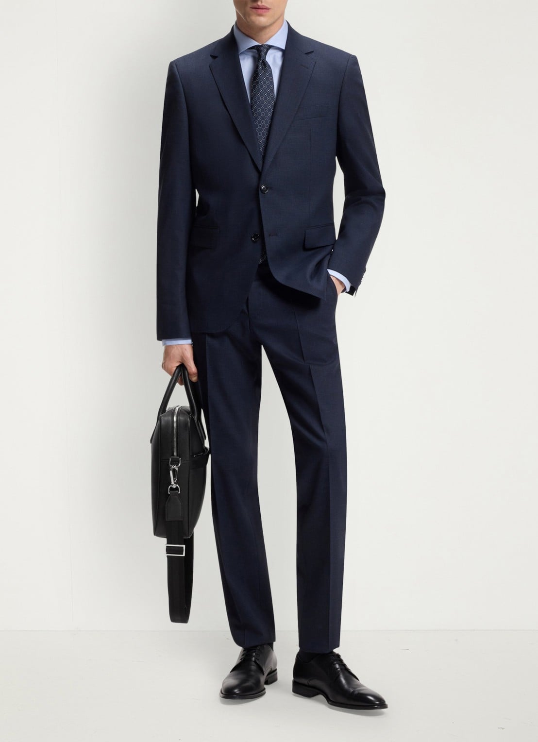 BOSS Businesstas van leer - detail 3 zwart