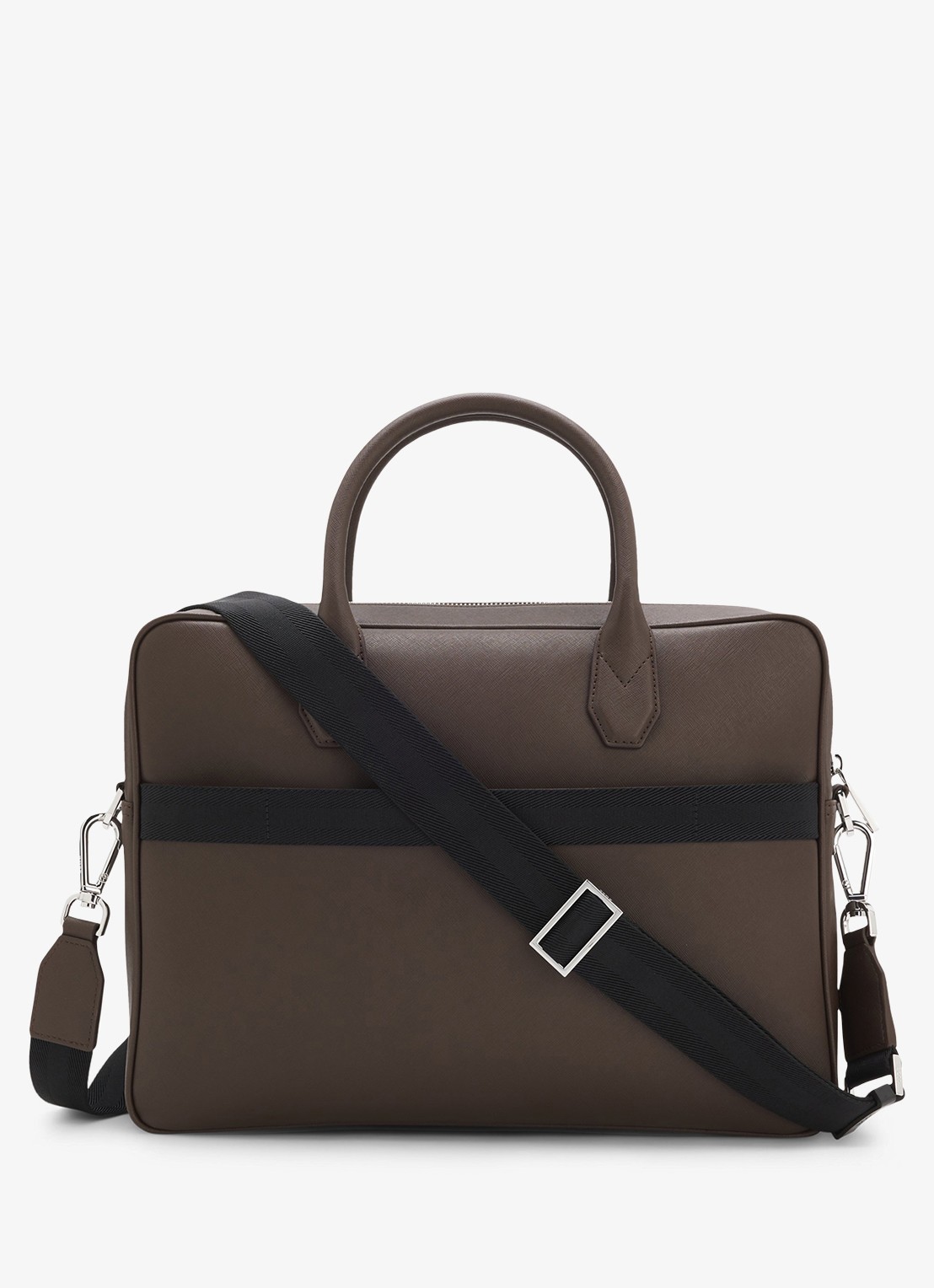 BOSS Businesstas van leer - achterkant 3 dark brown-209 / bruin
