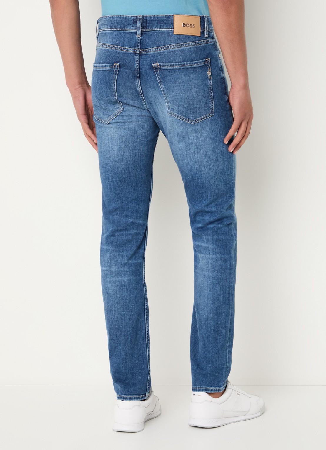 BOSS C-Delaware slim fit jeans met donkere wassing - achterkant indigo