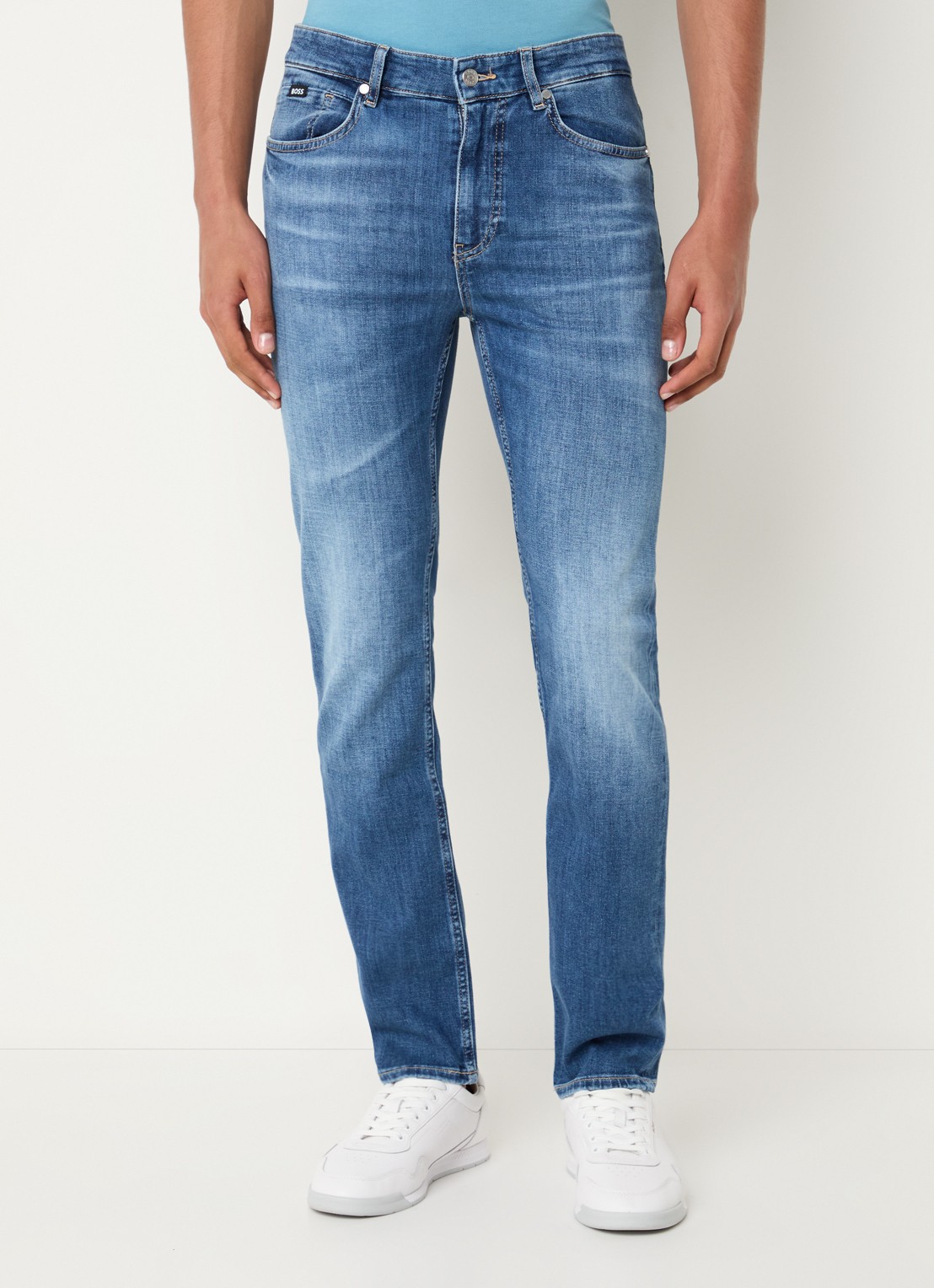 BOSS C-Delaware slim fit jeans met donkere wassing - detail 2 indigo