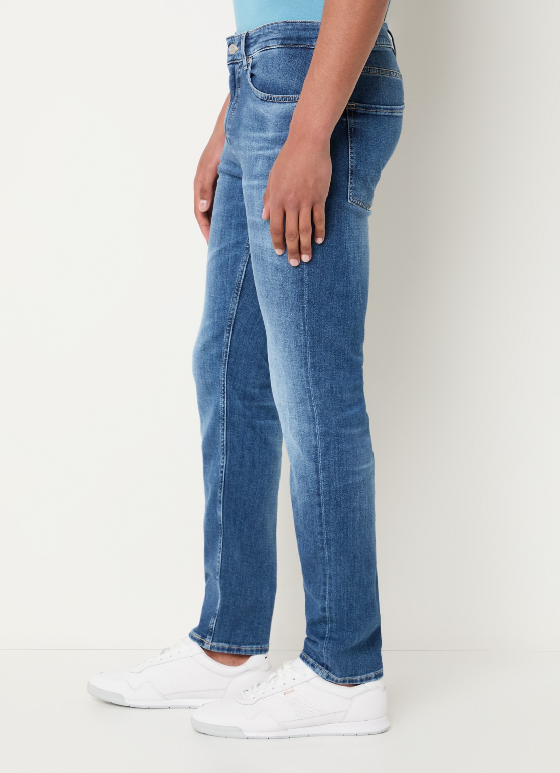 BOSS C-Delaware slim fit jeans met donkere wassing - detail 3 indigo