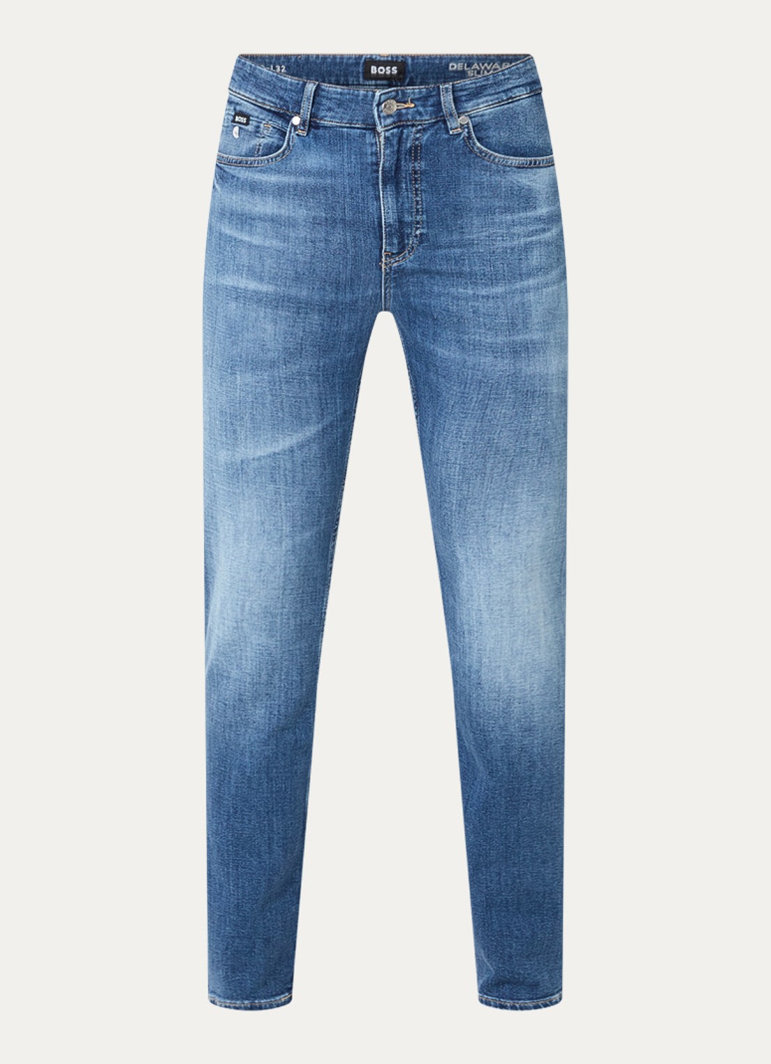 BOSS C-Delaware slim fit jeans met donkere wassing - voorkant 4 indigo