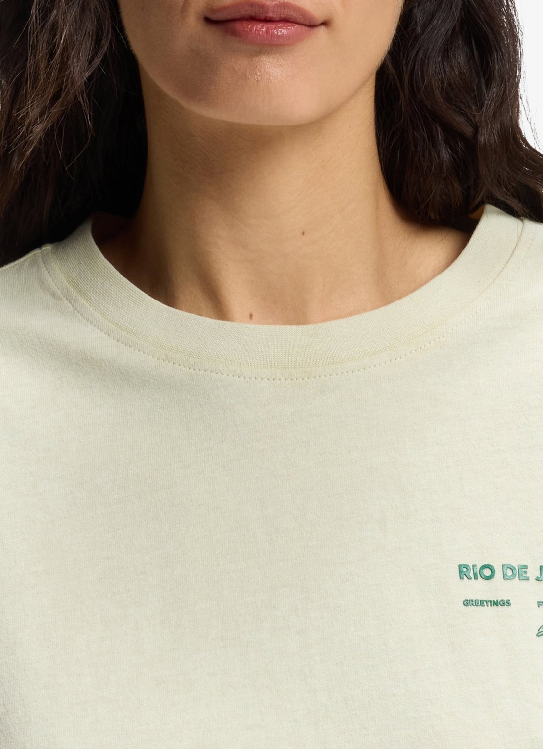 BOSS C_Eboys_2 T-shirt met logo- en backprint - detail 2 open green-354 / groen