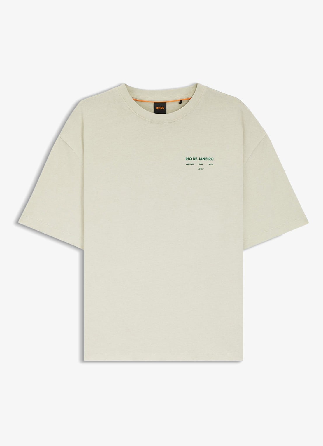 BOSS C_Eboys_2 T-shirt met logo- en backprint - voorkant 3 open green-354 / groen