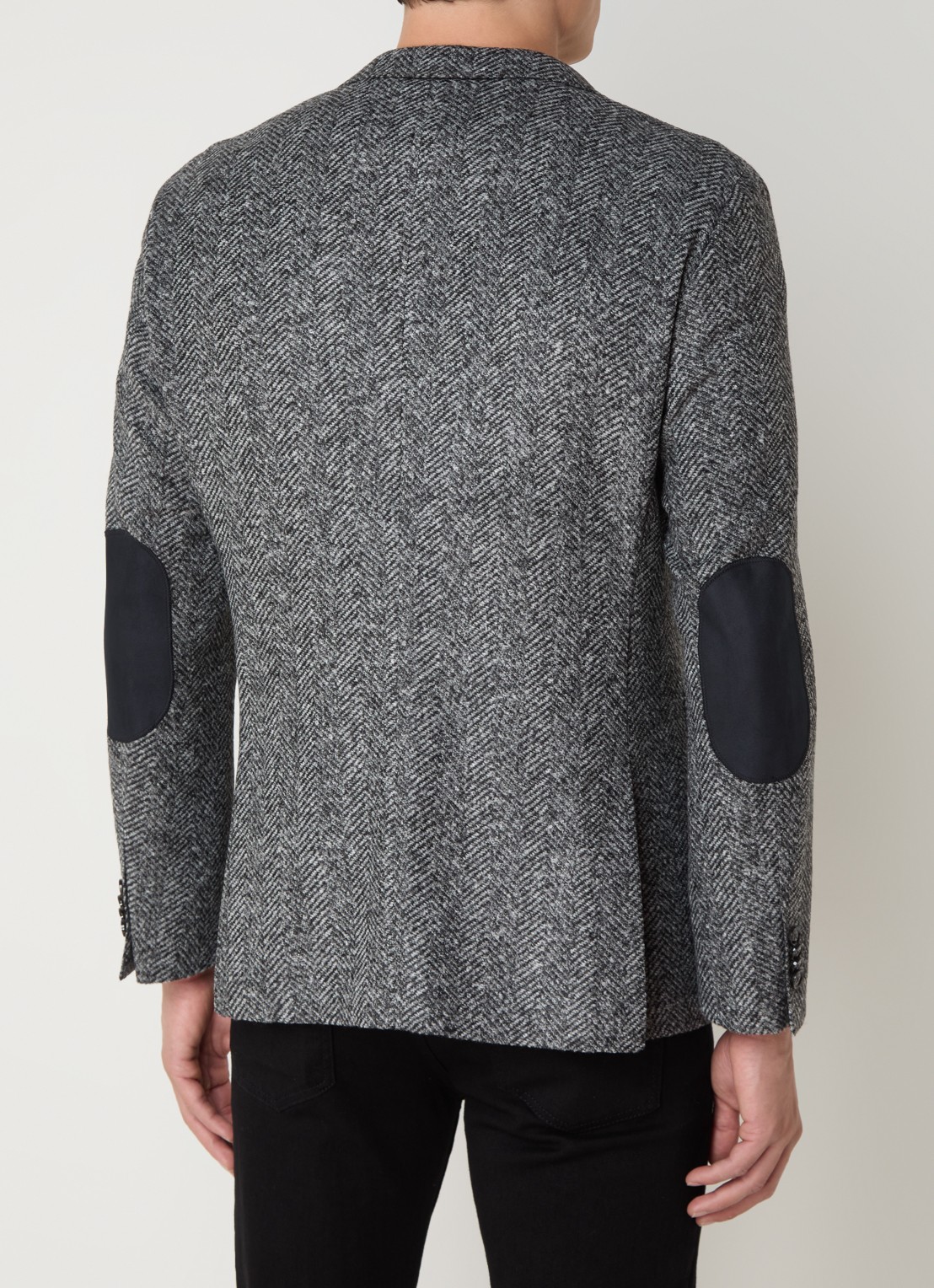 BOSS C-Jaye regular fit colbert in scheerwolblend - achterkant grijs