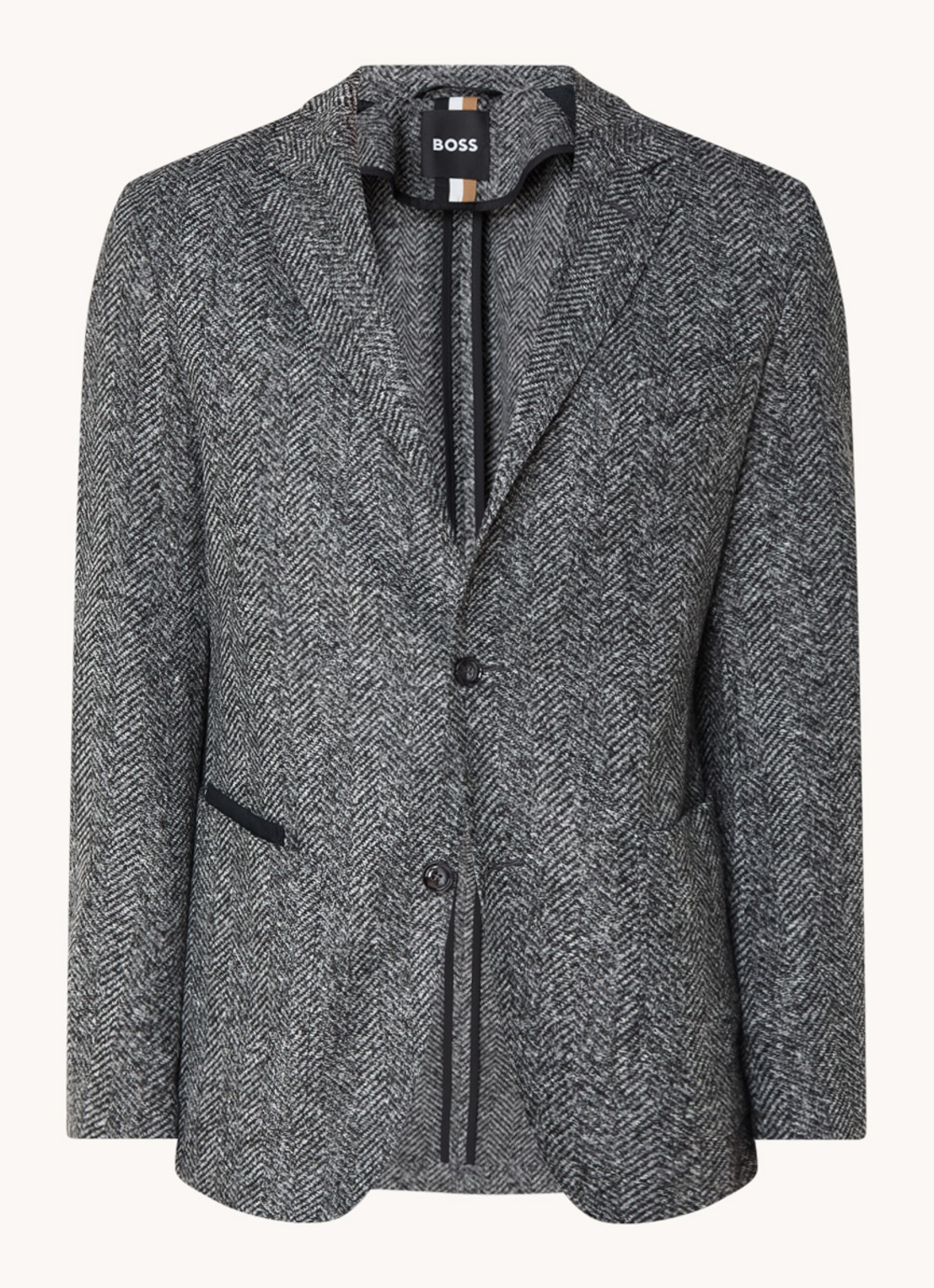 BOSS C-Jaye regular fit colbert in scheerwolblend - voorkant 2 grijs