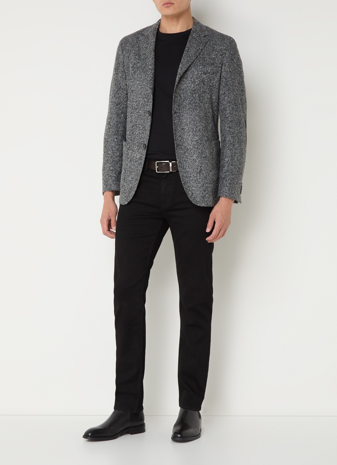 BOSS C-Jaye regular fit colbert in scheerwolblend - voorkant 3 grijs
