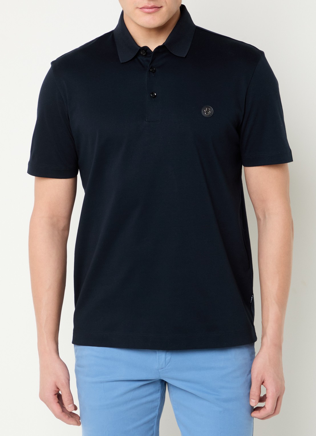 BOSS C-Pariss regular fit polo met logo - detail donkerblauw