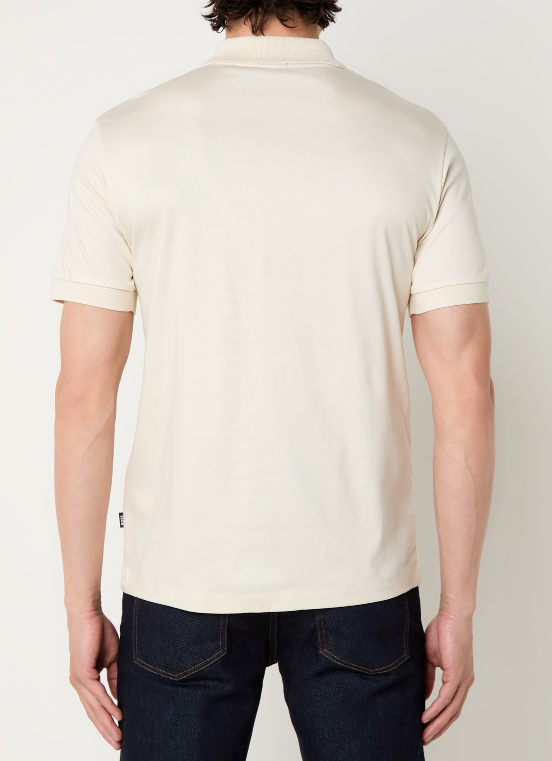 BOSS C-Polston slim fit polo met halve rits - achterkant vanillegeel