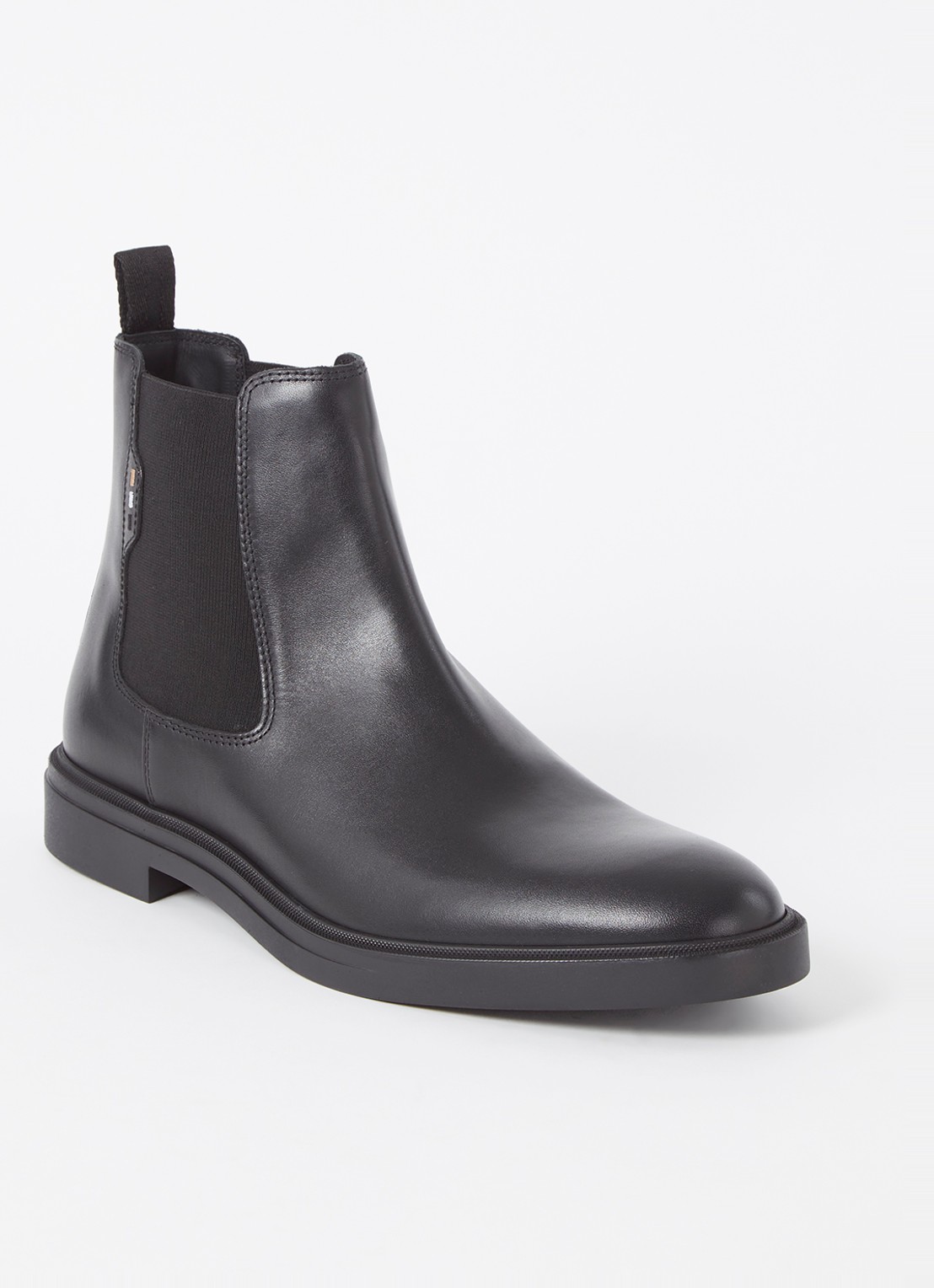 BOSS Calev chelsea boot van leer - voorkant 4 zwart