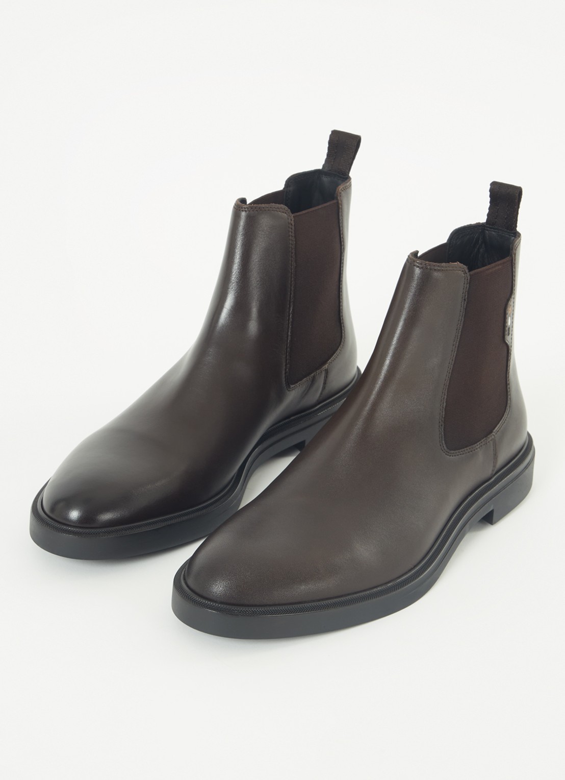 BOSS Calev chelsea boot van leer - detail donkerbruin