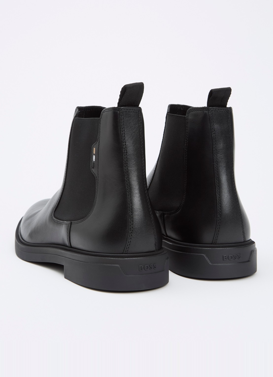BOSS Calev chelsea boot van leer - achterkant 4 zwart