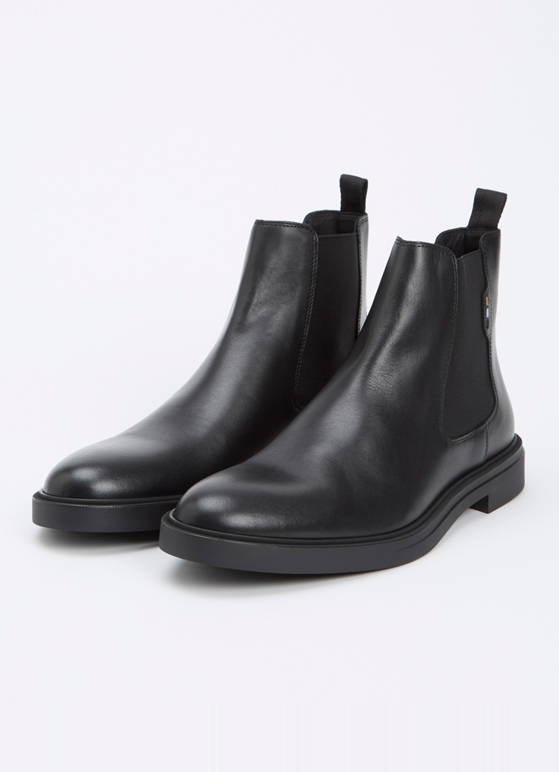 BOSS Calev chelsea boot van leer - detail 2 zwart
