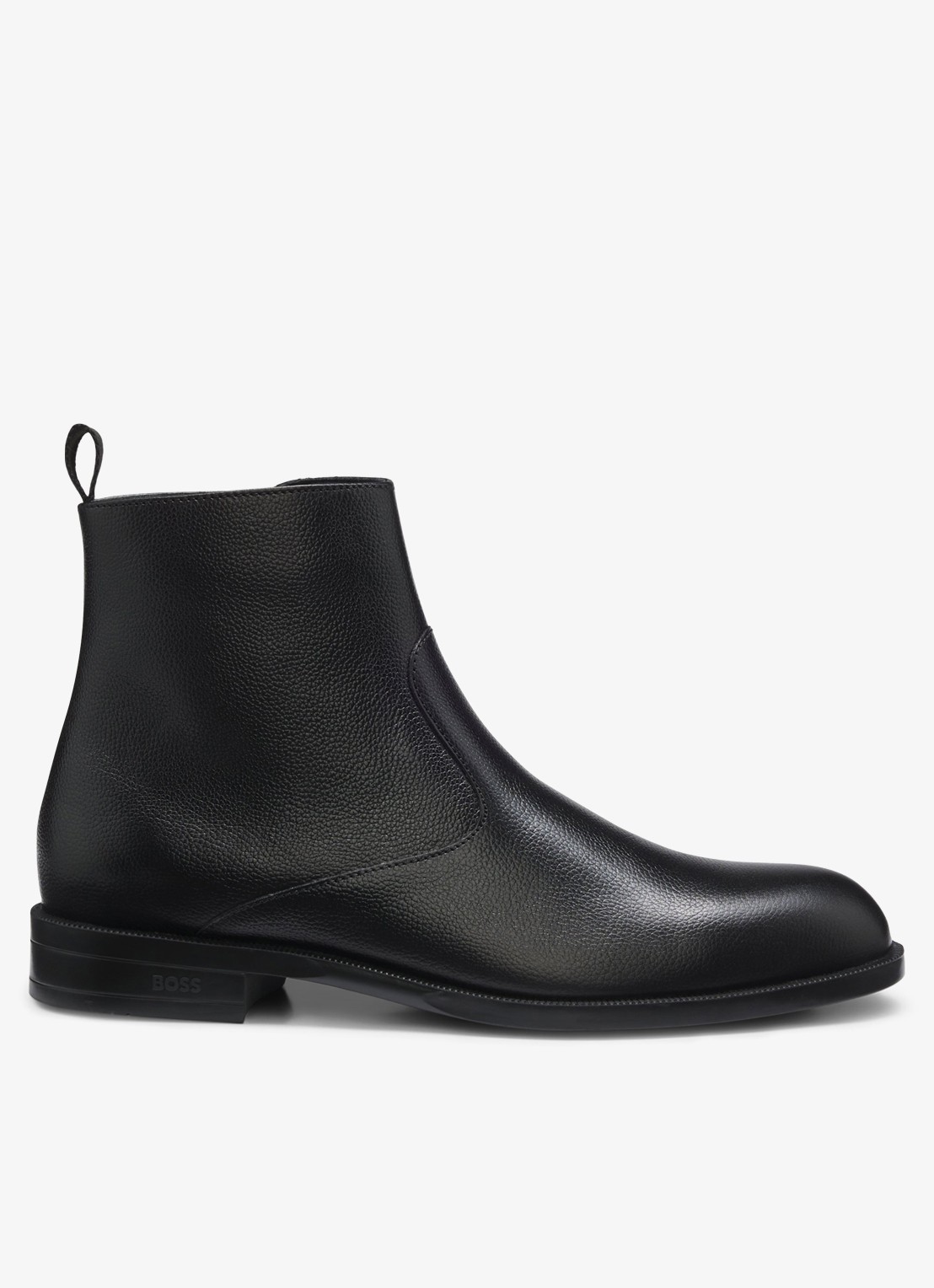 BOSS Chelsea boot van leer  - voorkant zwart