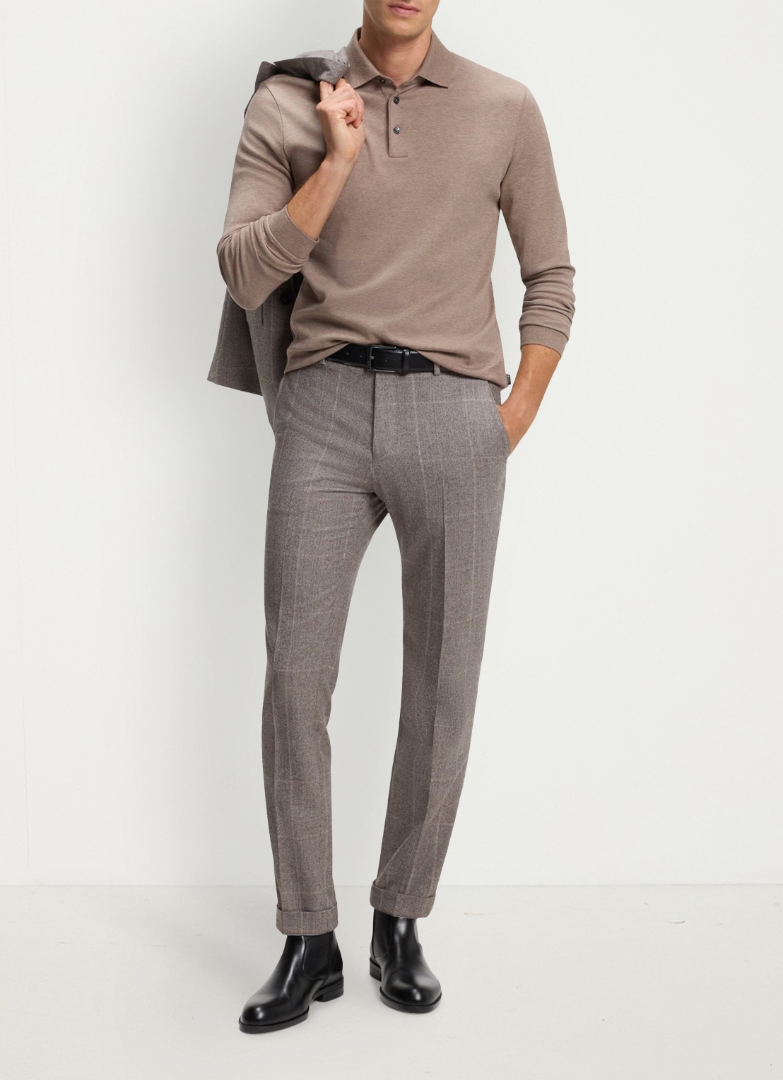 BOSS Chelsea boot van leer  - voorkant 2 zwart