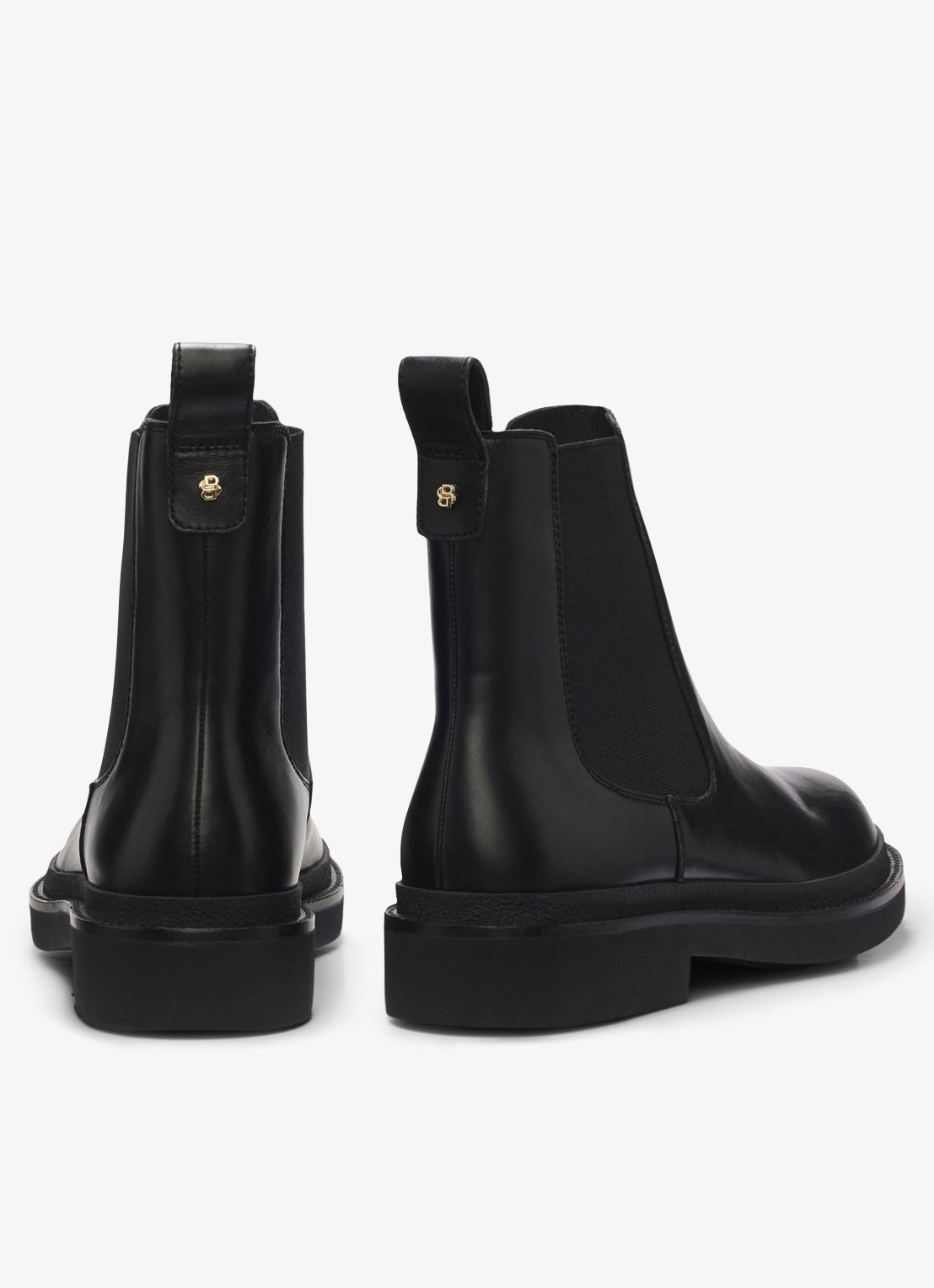 BOSS Chelsea boot van leer - achterkant zwart