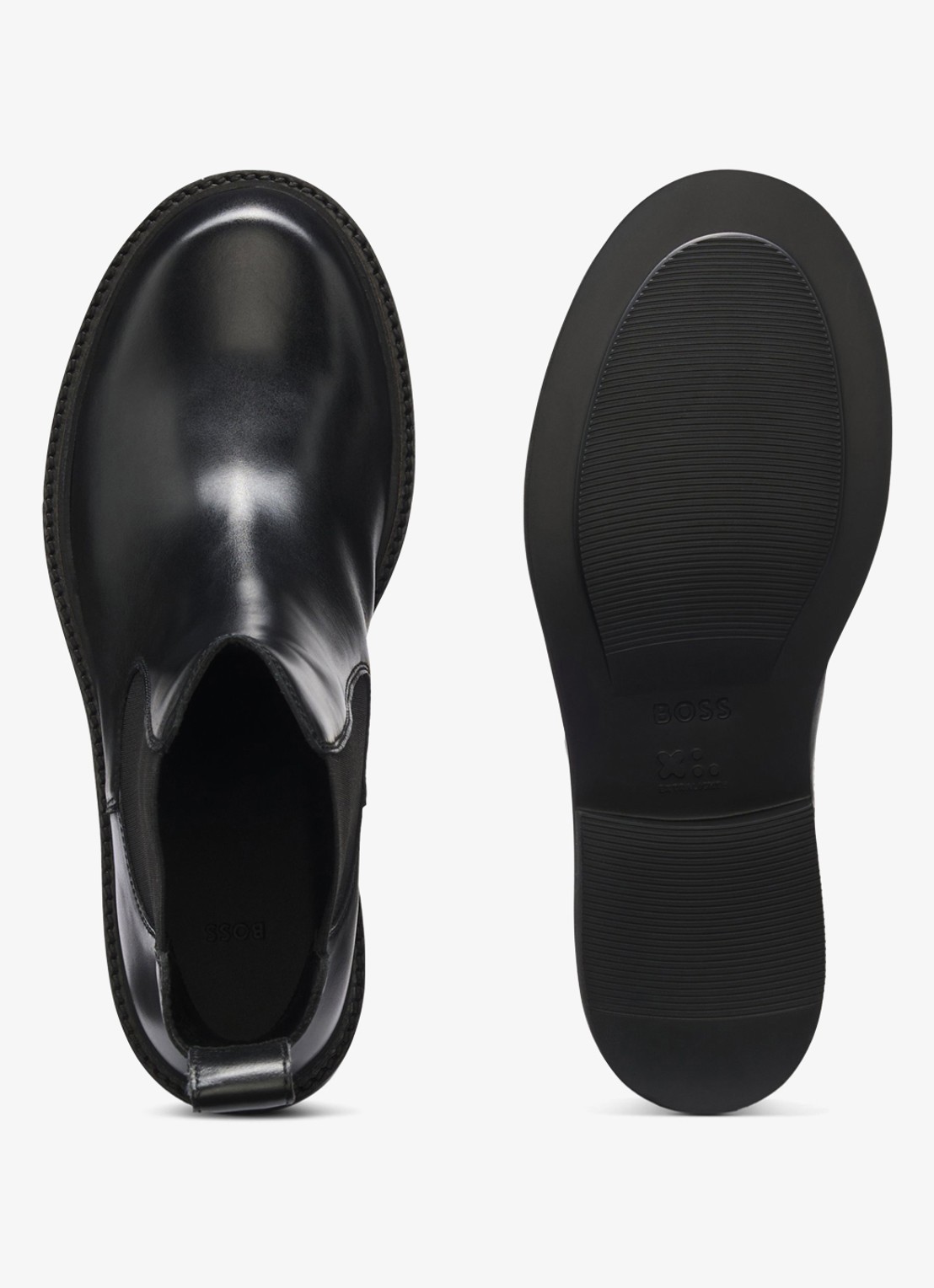 BOSS Chelsea boot van leer - detail 3 zwart