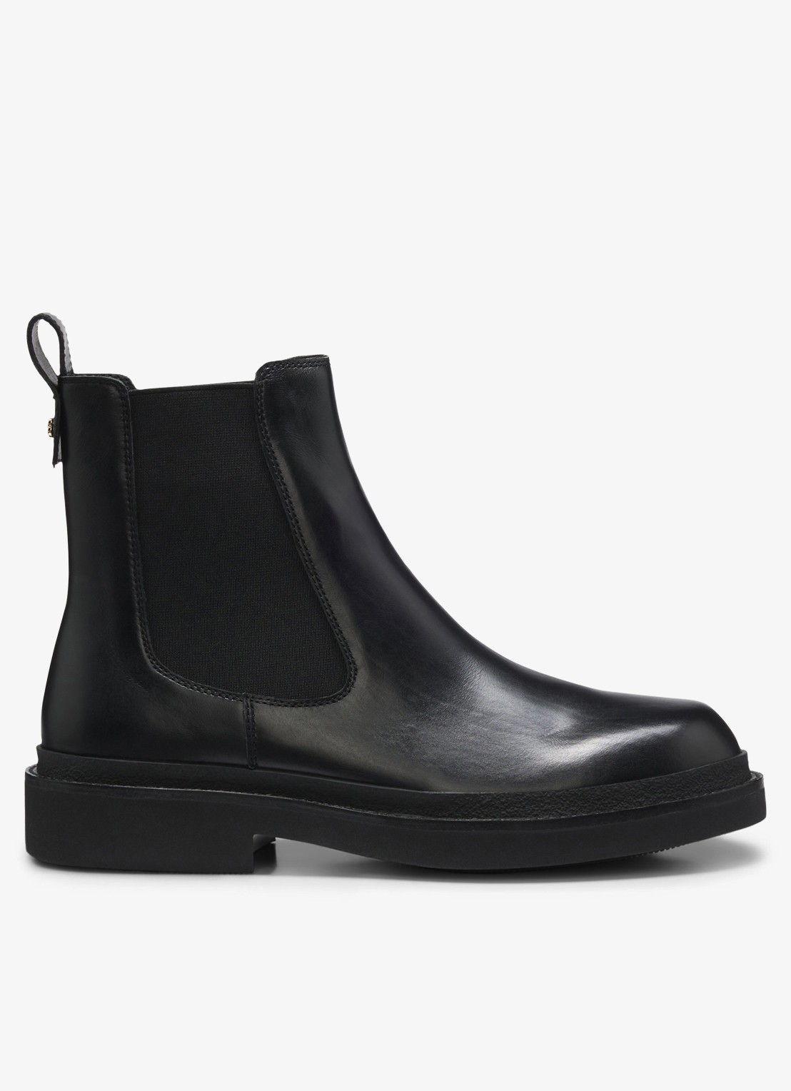 BOSS Chelsea boot van leer - voorkant 4 zwart