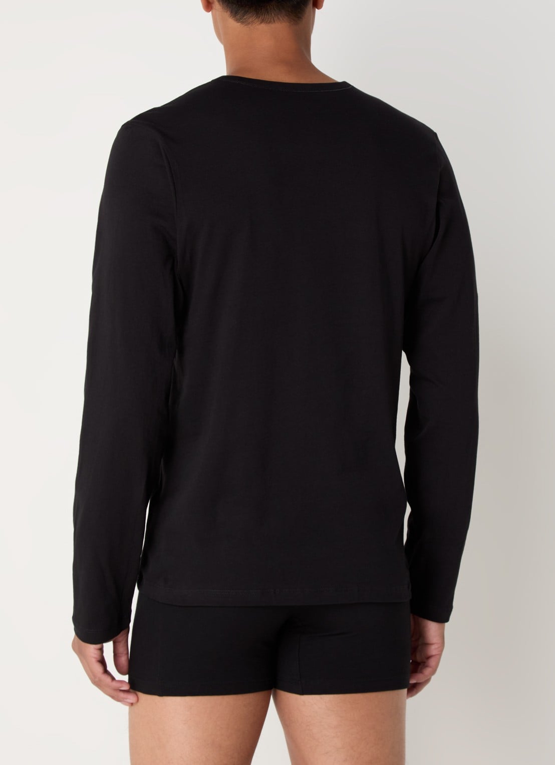 BOSS Classic longsleeve met logo in 3-pack - achterkant 3 zwart